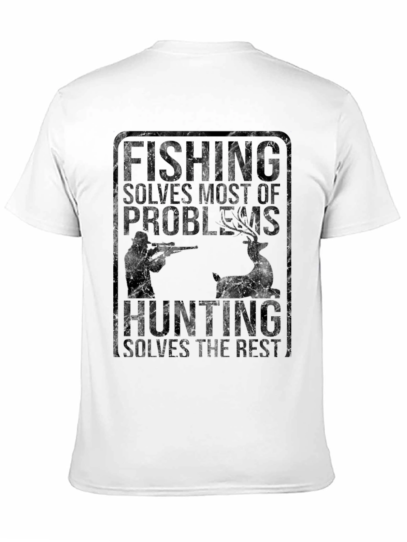 Fishing Hunting Graphic Tee - Solves Problems T-Shirt