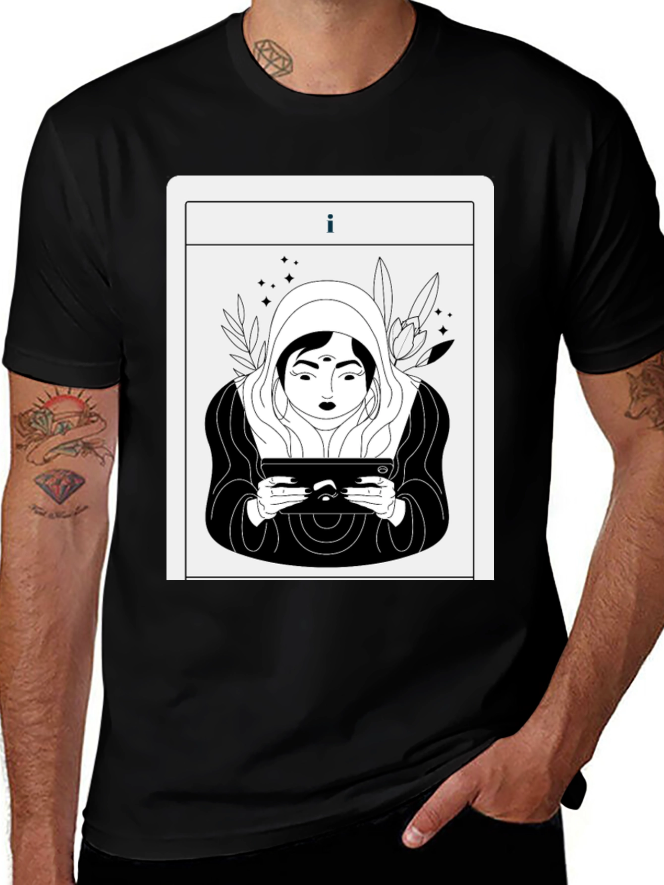 Mystic Tablet Tarot Graphic Tee - Black
