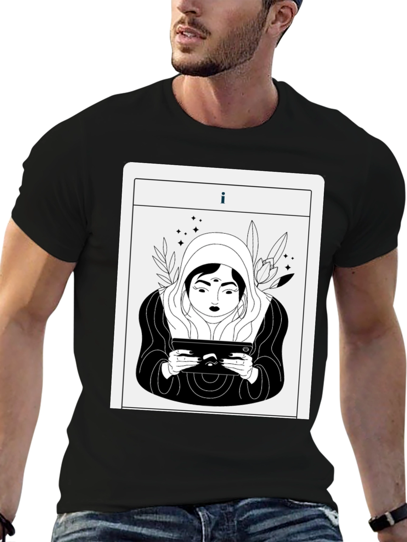 Mystic Tablet Tarot Graphic Tee - Black