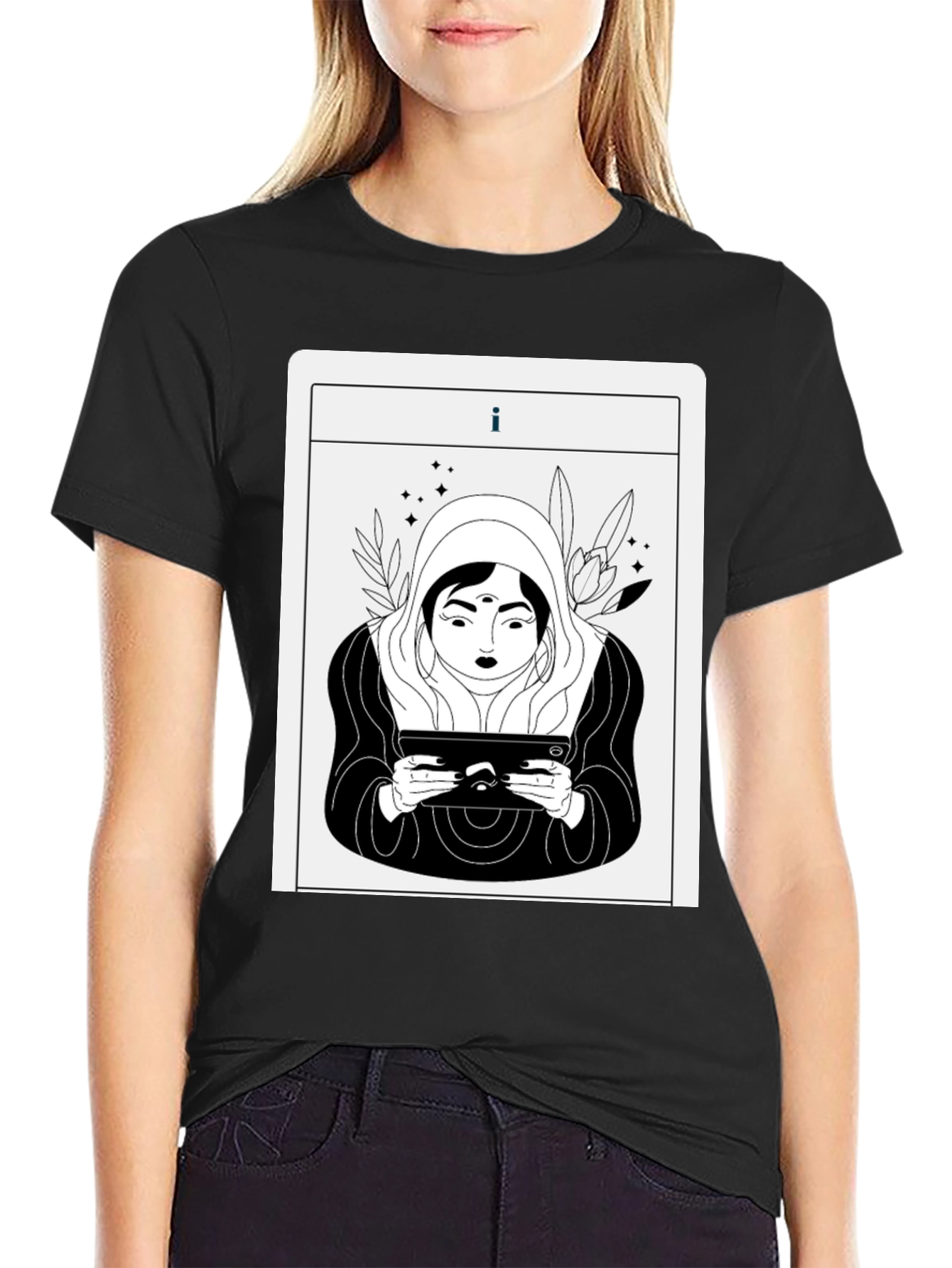 Mystic Tablet Tarot Graphic Tee - Black
