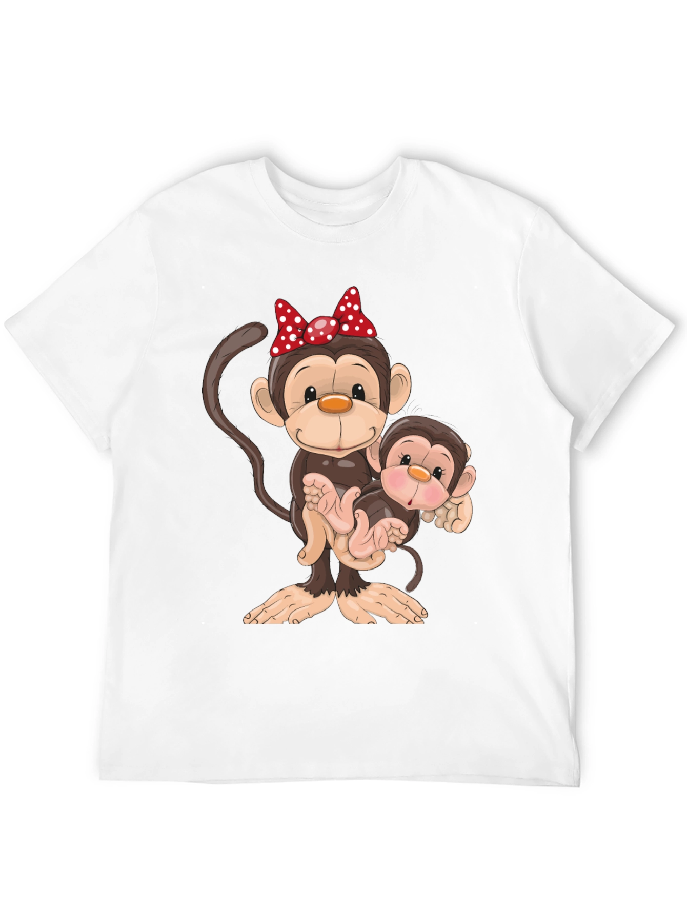 Cute Monkey Family Graphic T-Shirt