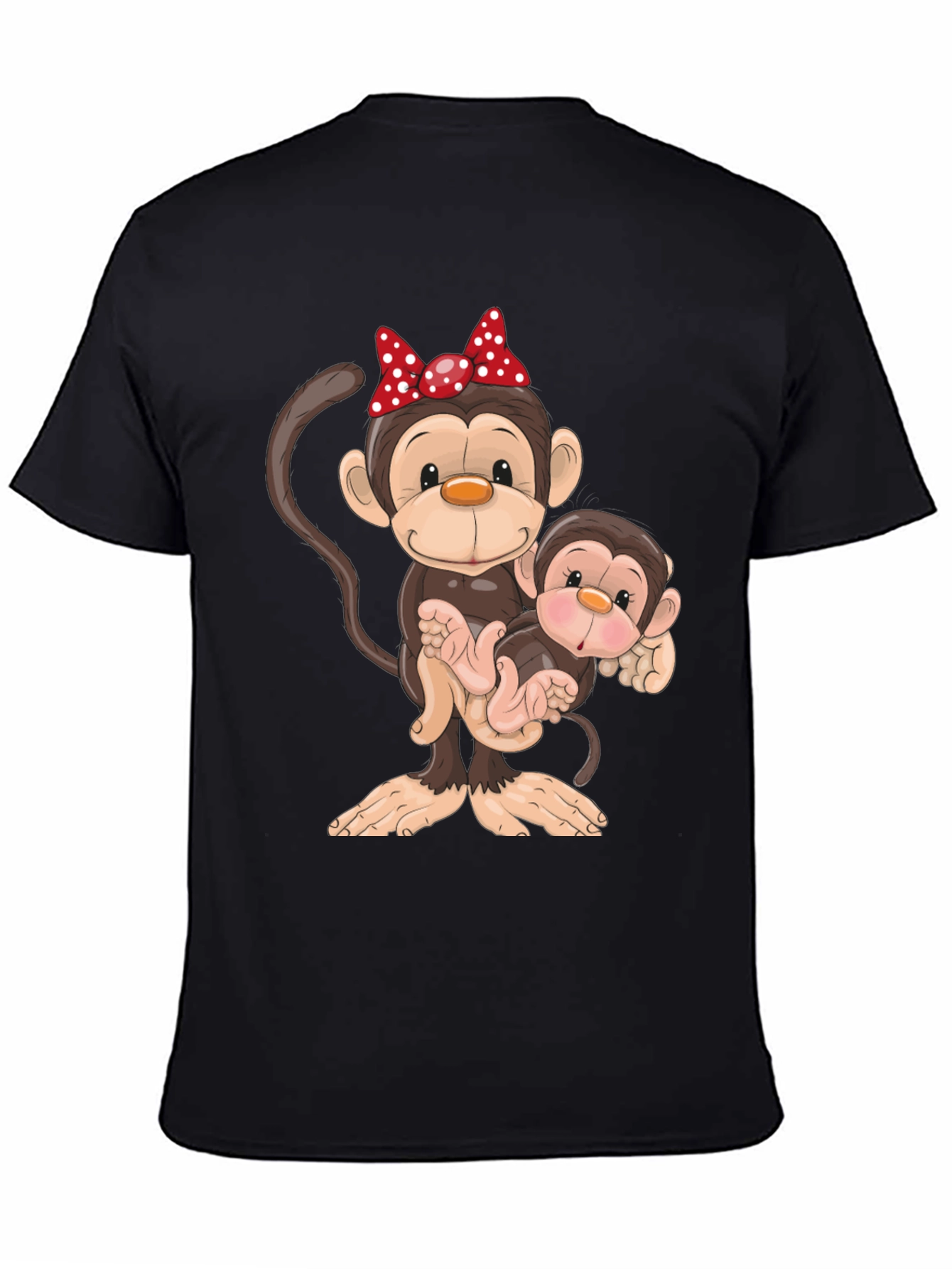 Cute Monkey Family Graphic T-Shirt