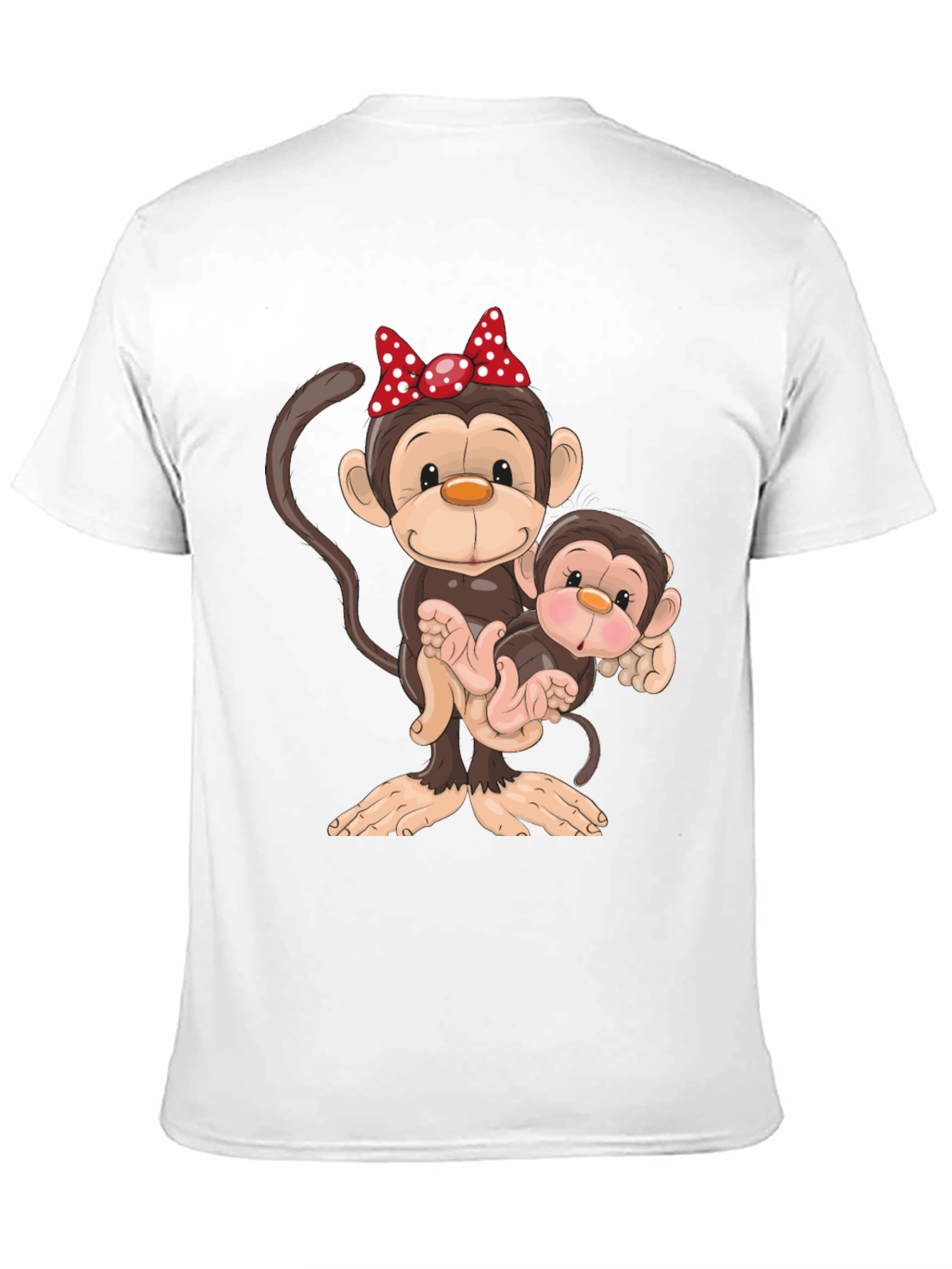 Cute Monkey Family Graphic T-Shirt