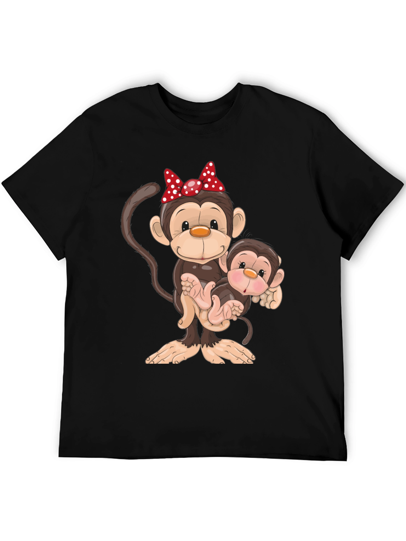 Cute Monkey Family Graphic T-Shirt