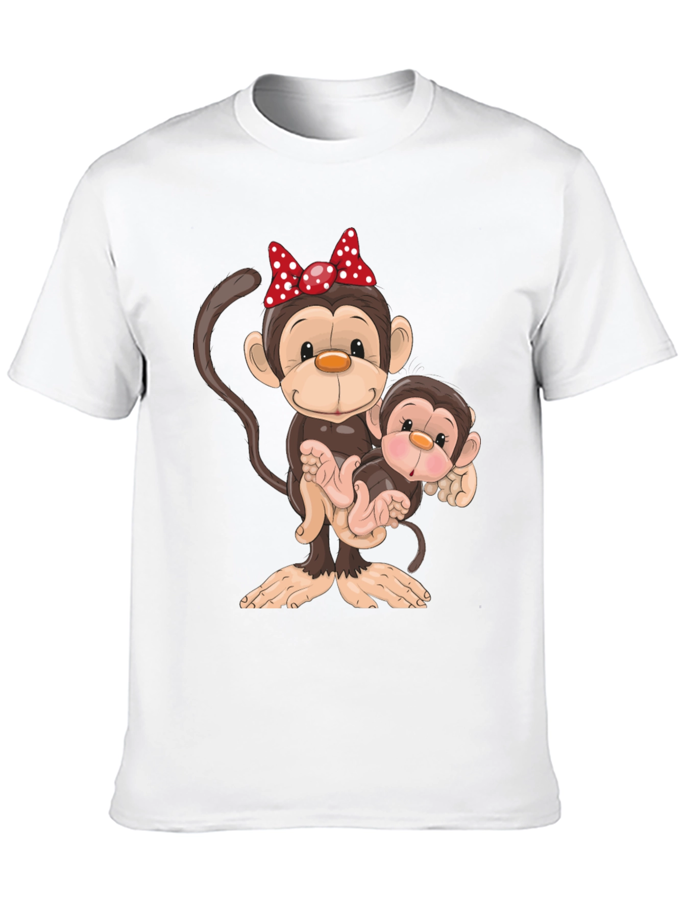 Cute Monkey Family Graphic T-Shirt