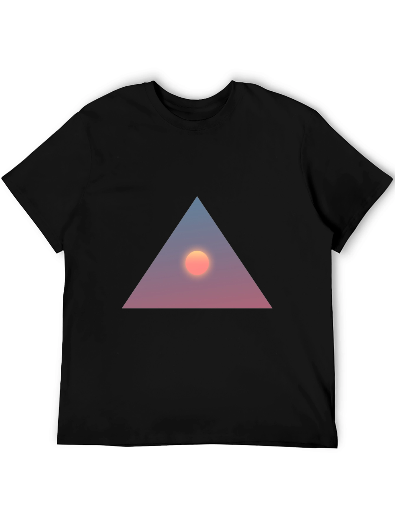 Triangle Sunset Graphic Tee - Stylish Black T-Shirt