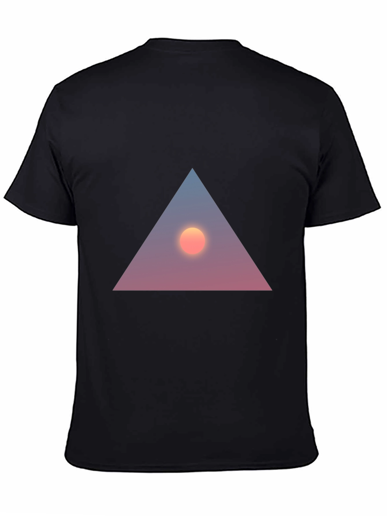 Triangle Sunset Graphic Tee - Stylish Black T-Shirt