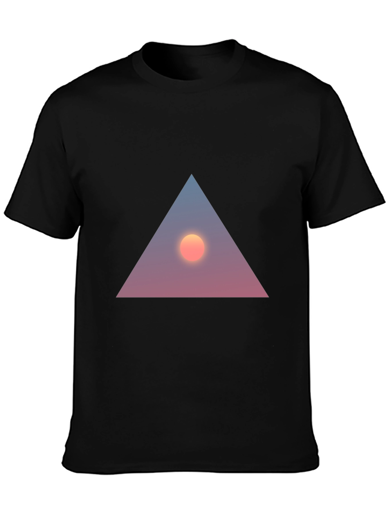 Triangle Sunset Graphic Tee - Stylish Black T-Shirt