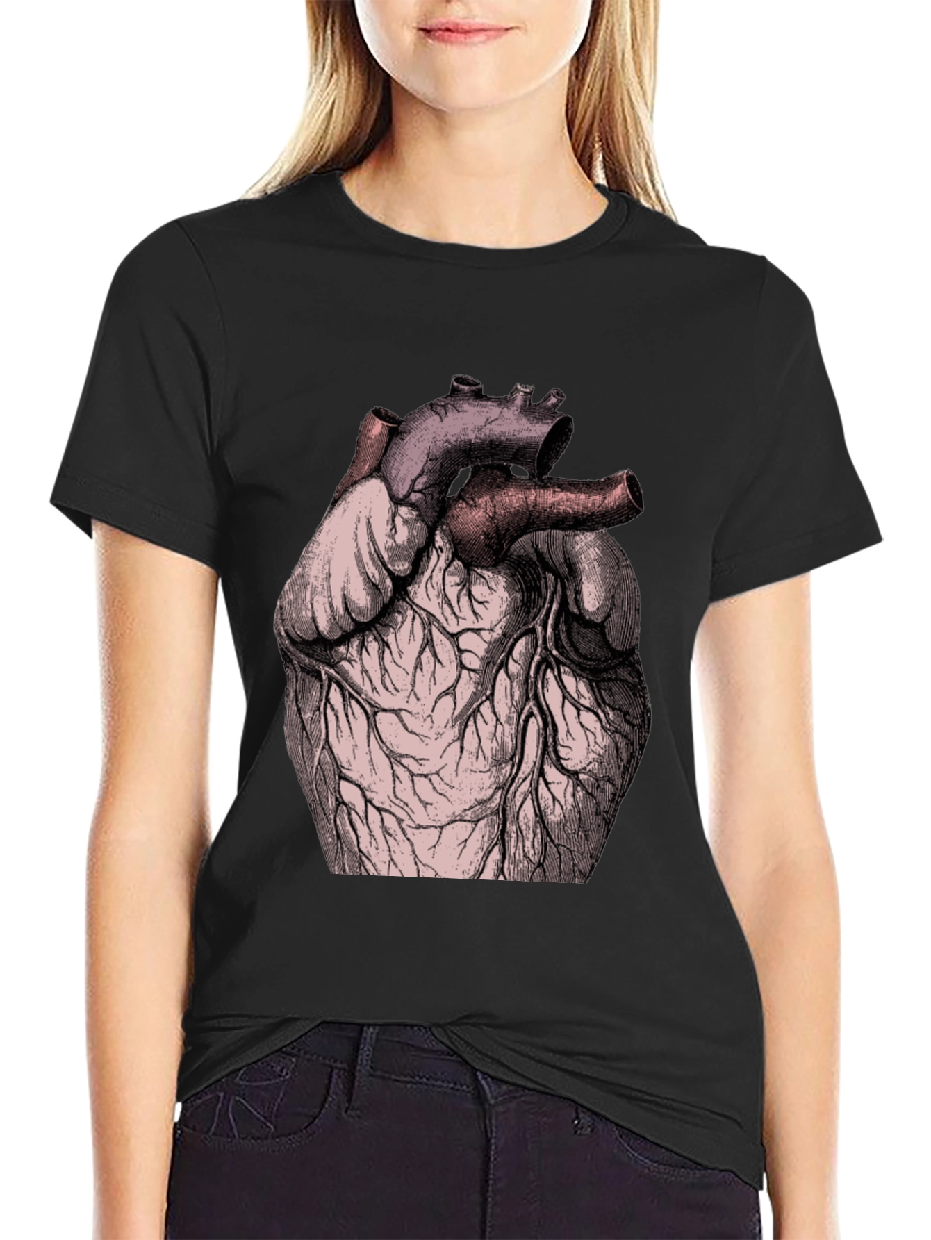 Anatomical Heart Graphic Tee - Black