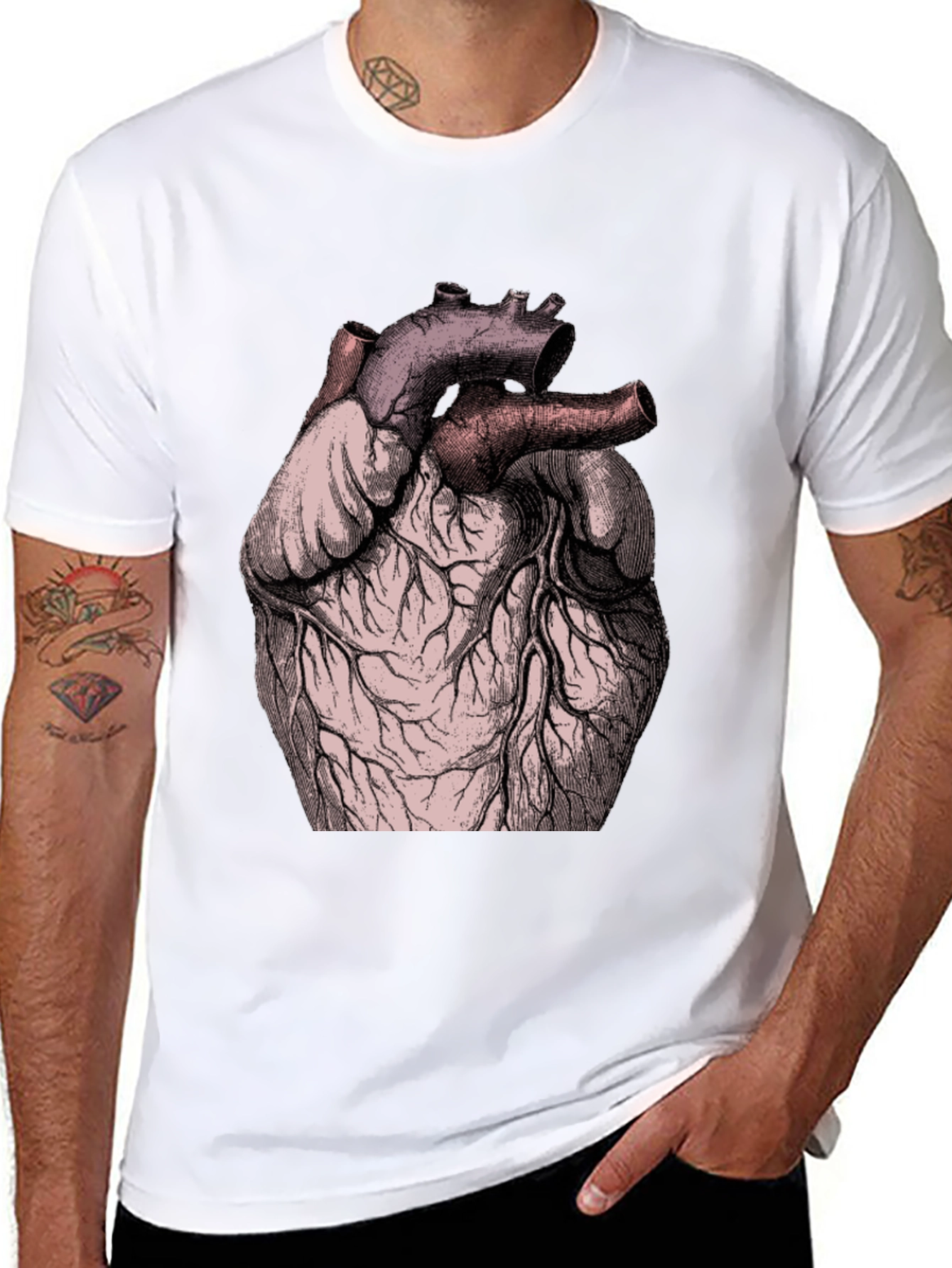Anatomical Heart Graphic Tee - Black