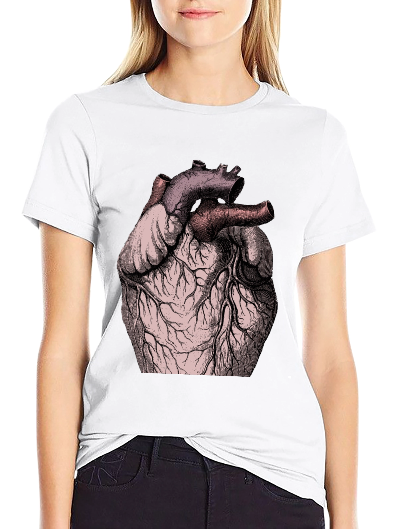 Anatomical Heart Graphic Tee - Black