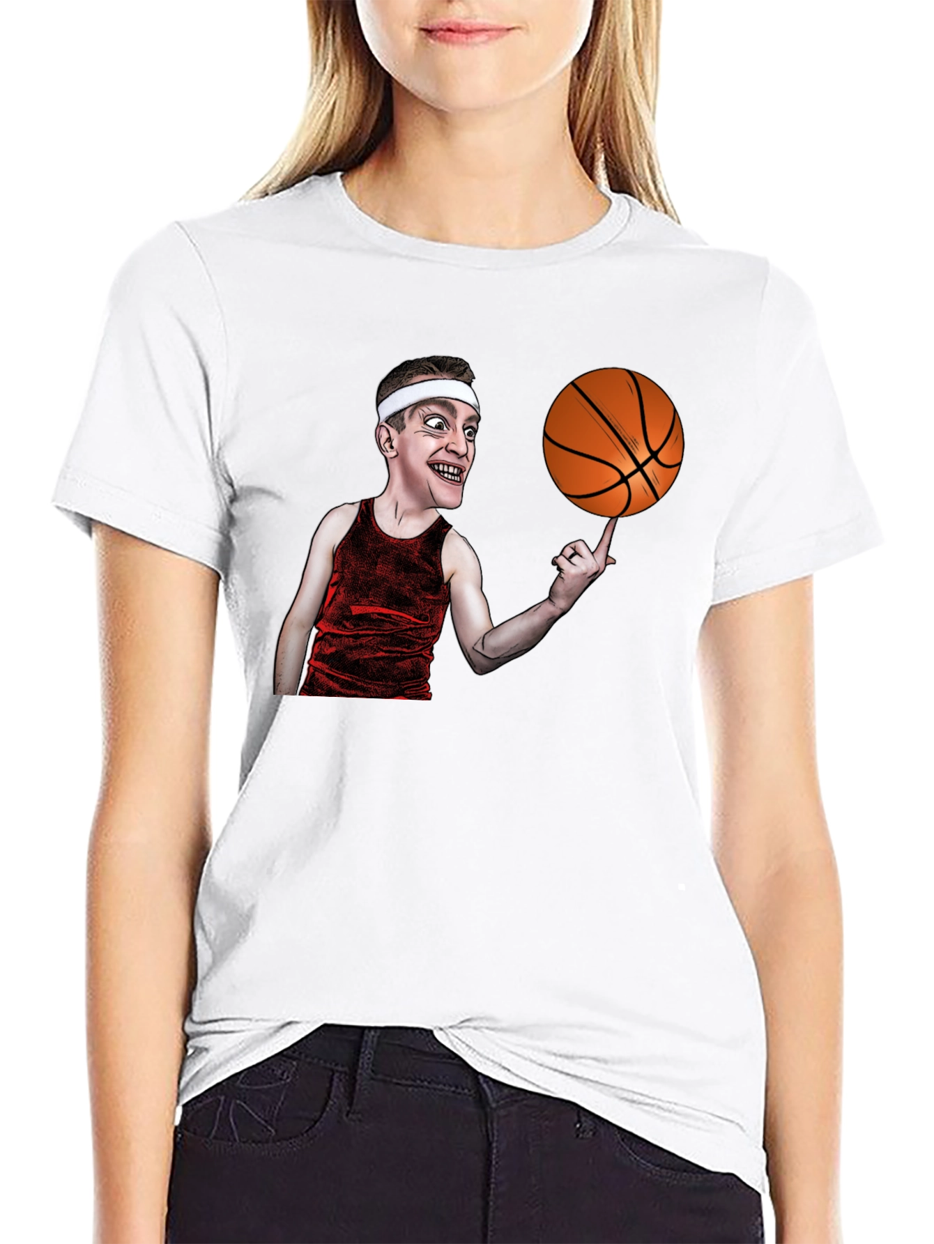 Basketball Cartoon Graphic T-Shirt