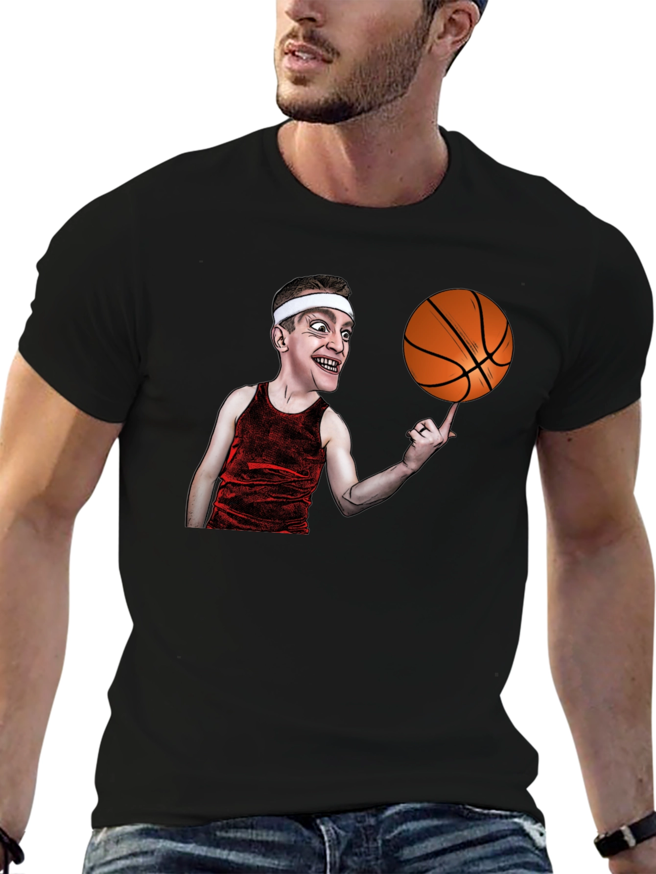Basketball Cartoon Graphic T-Shirt