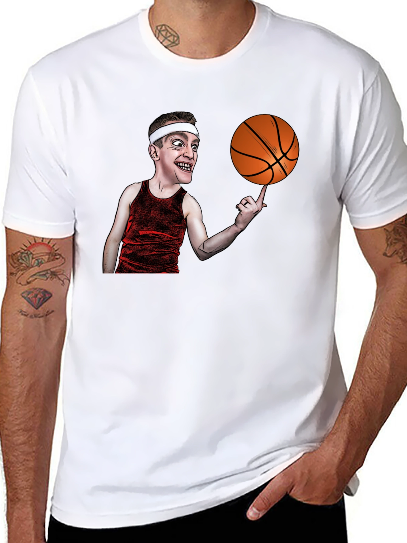 Basketball Cartoon Graphic T-Shirt