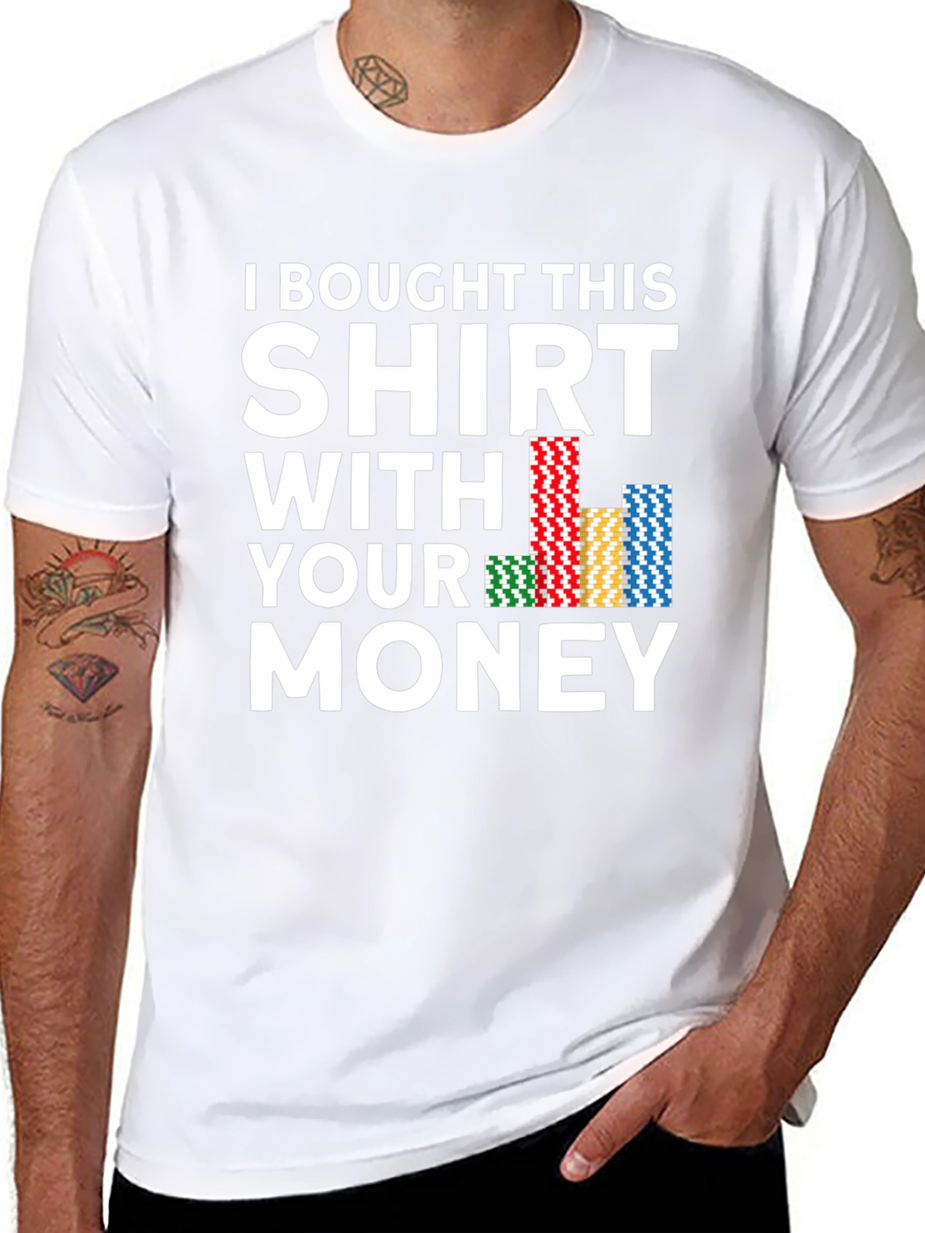 Poker Chips Funny Graphic T-Shirt