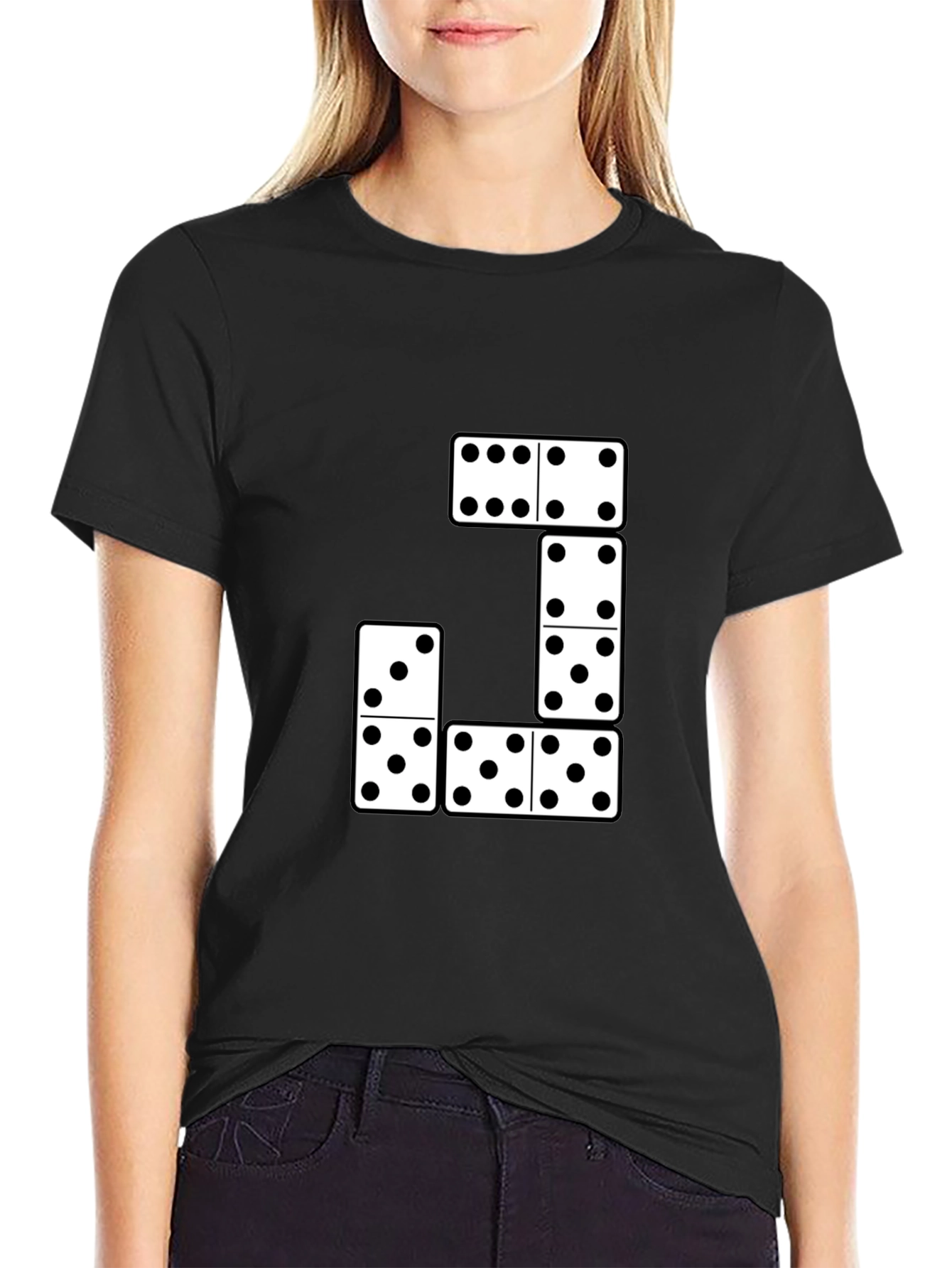 Domino T-Shirt - Black Cotton Blend Tee
