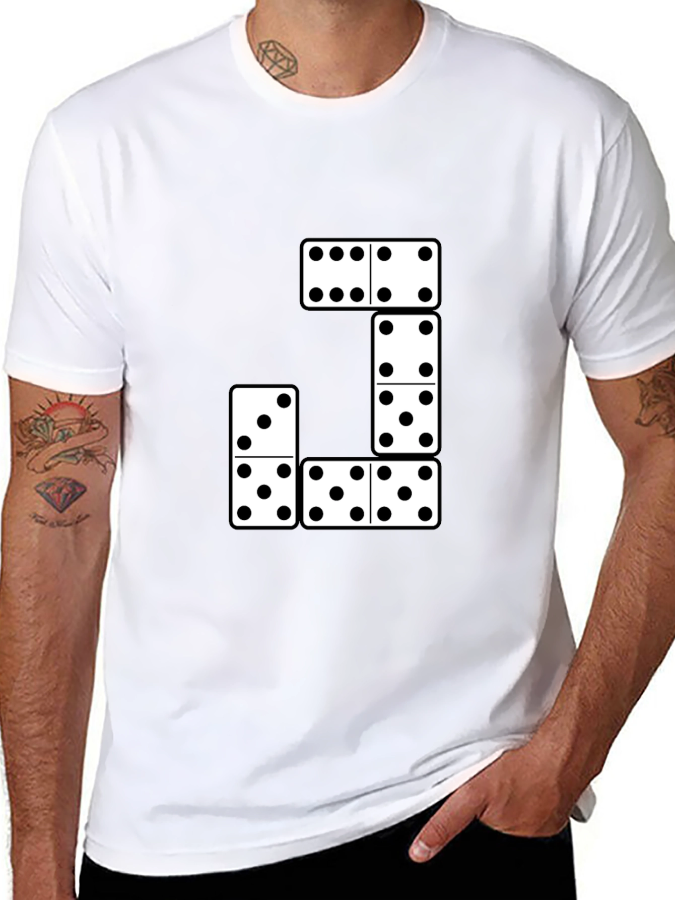 Domino T-Shirt - Black Cotton Blend Tee
