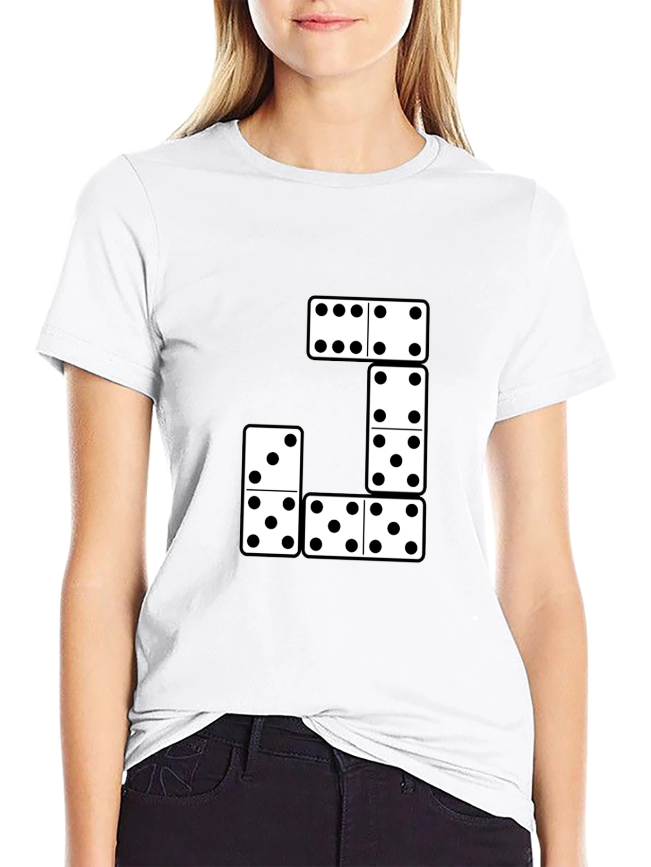 Domino T-Shirt - Black Cotton Blend Tee