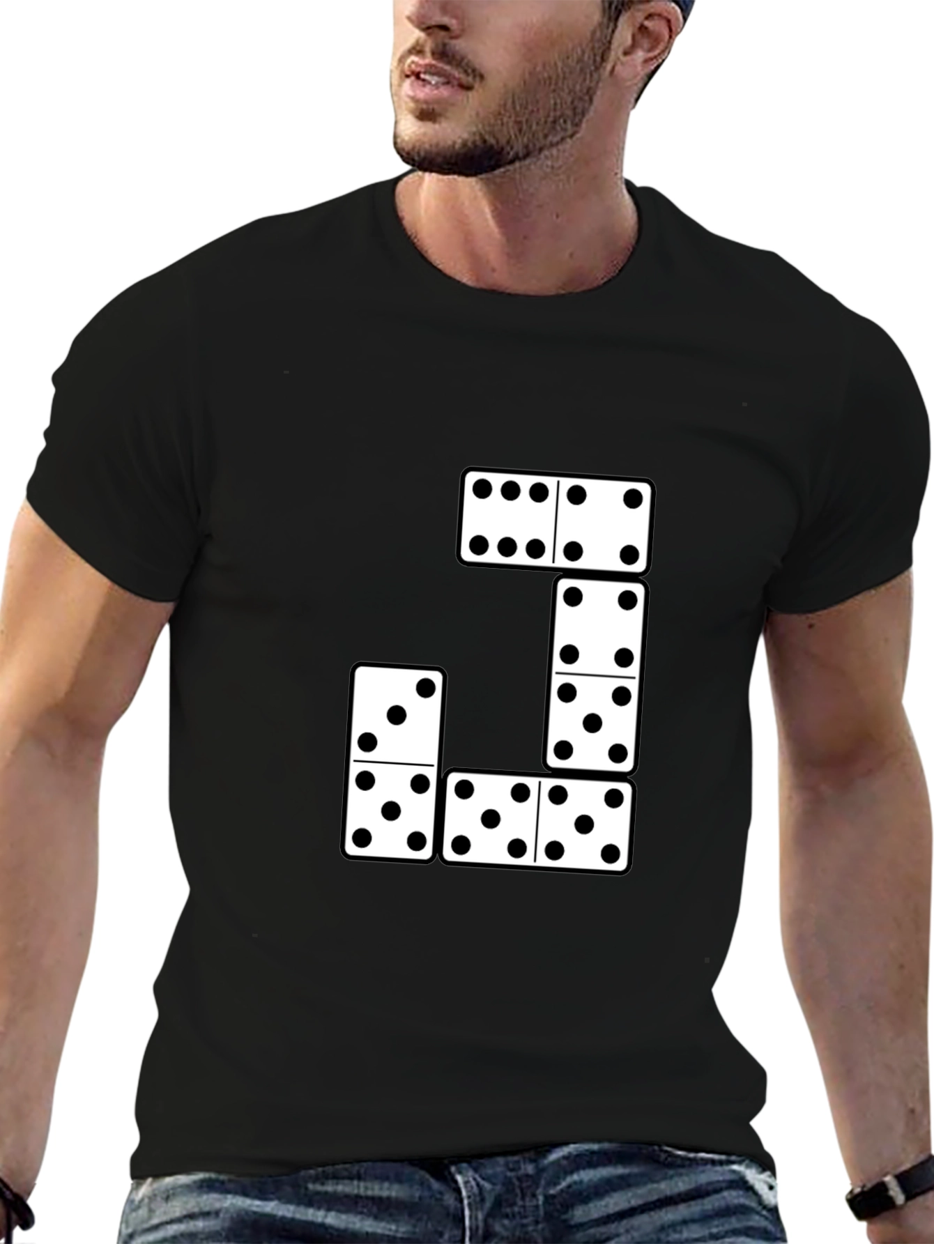 Domino T-Shirt - Black Cotton Blend Tee