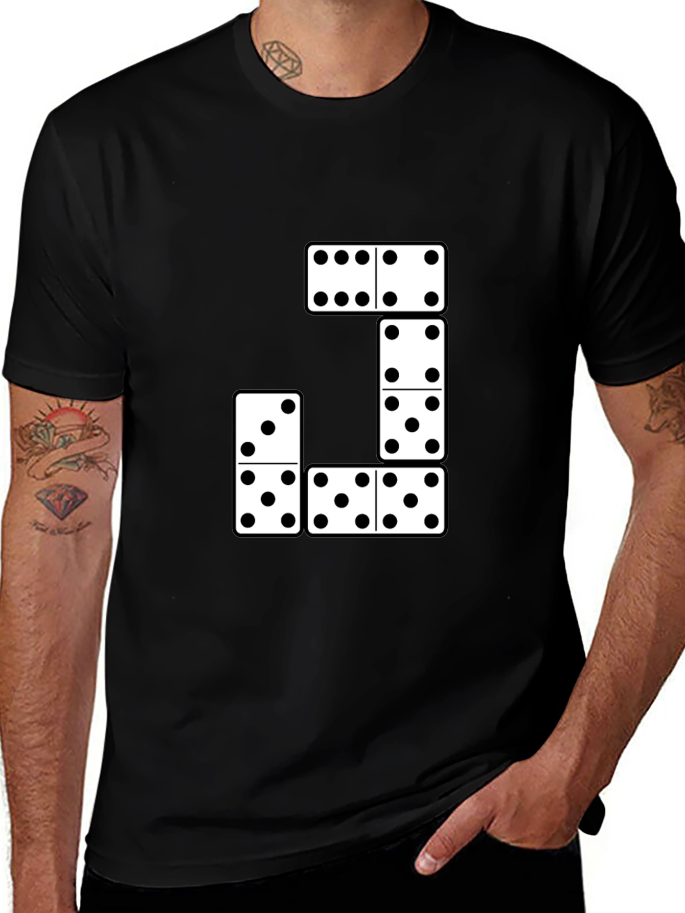 Domino T-Shirt - Black Cotton Blend Tee