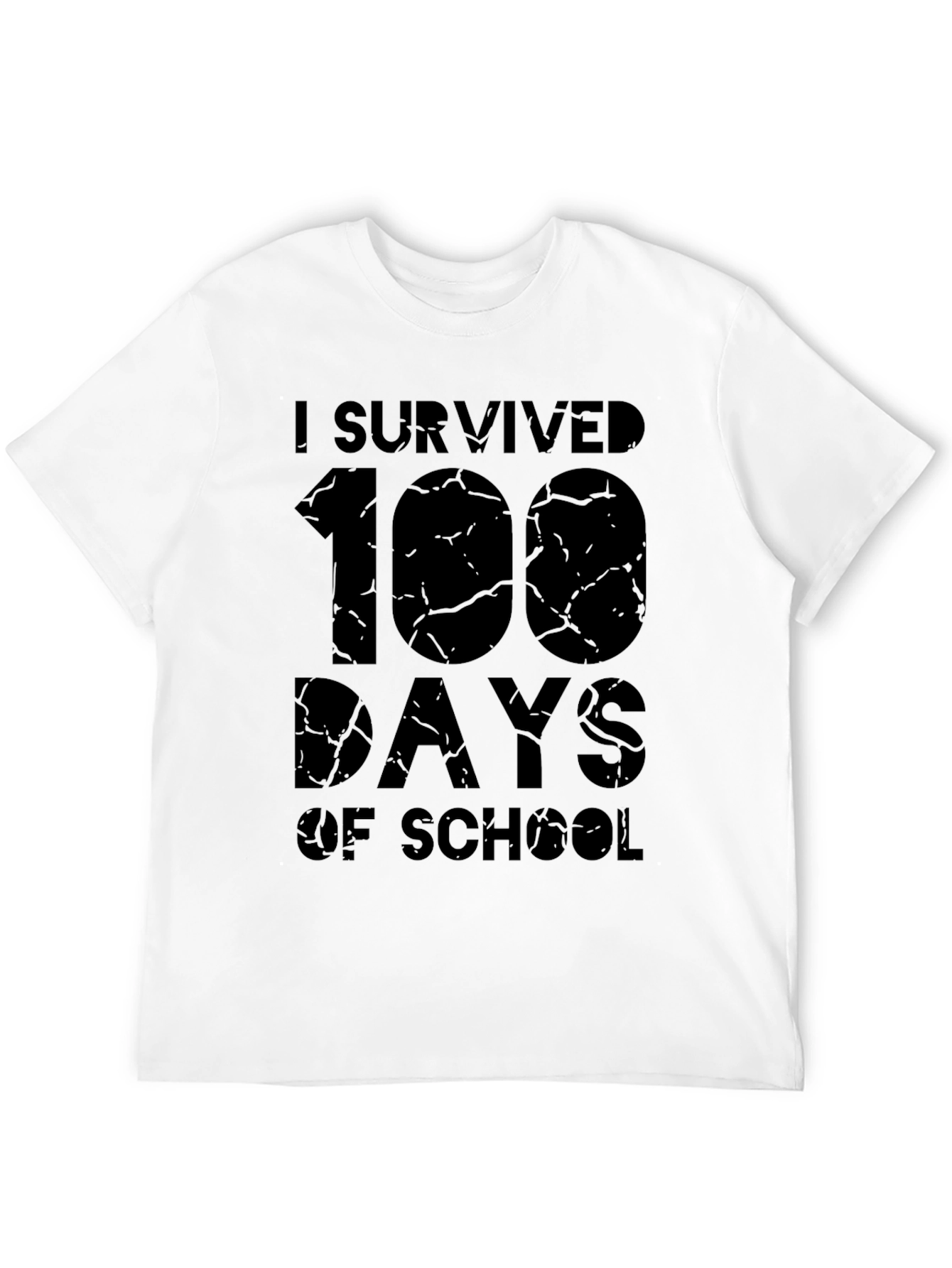 I Survived 100 Days of School Black T-Shirt