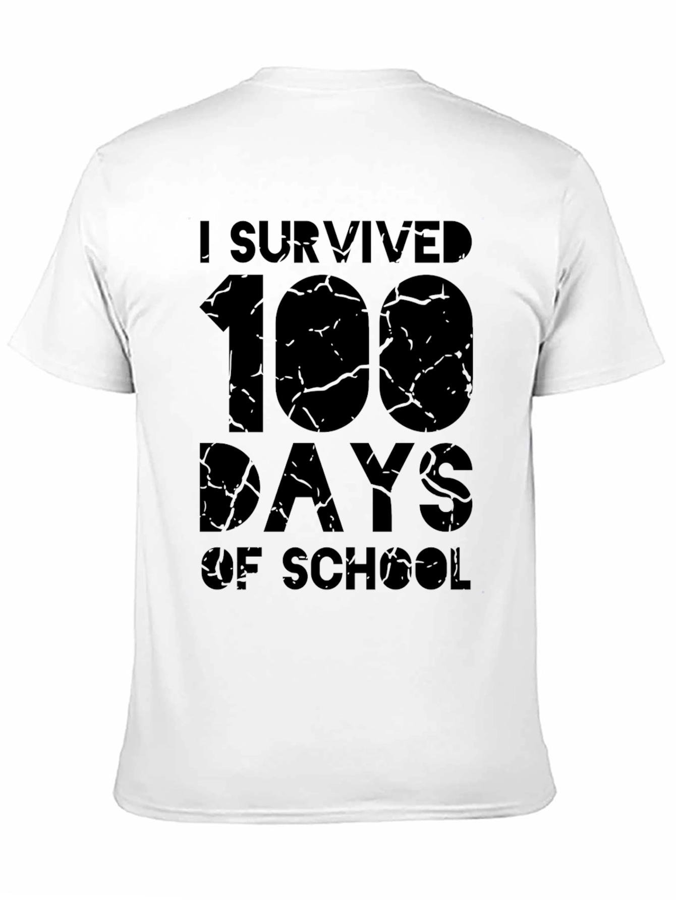I Survived 100 Days of School Black T-Shirt