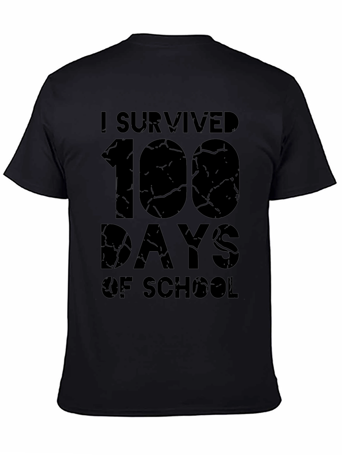 I Survived 100 Days of School Black T-Shirt