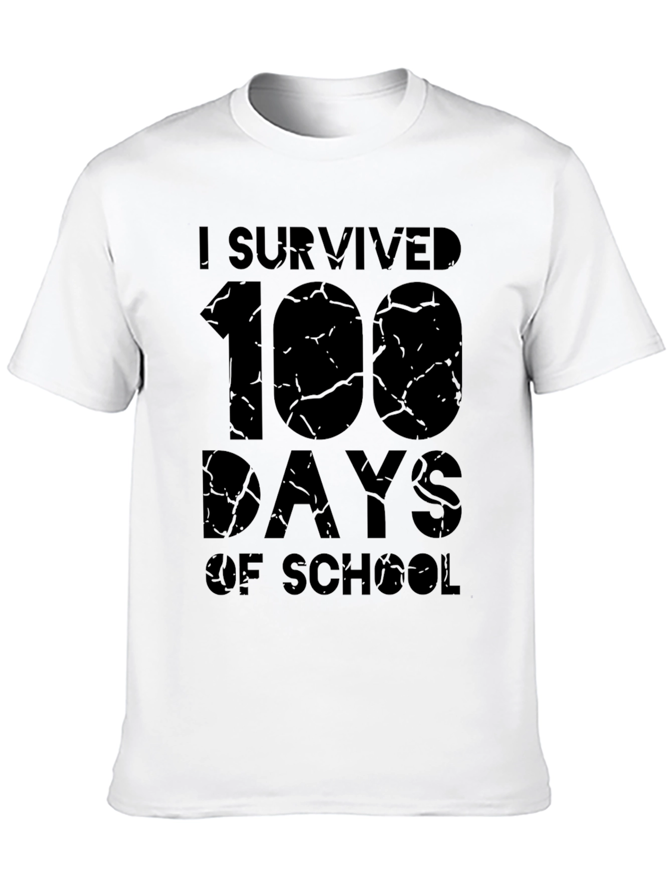 I Survived 100 Days of School Black T-Shirt