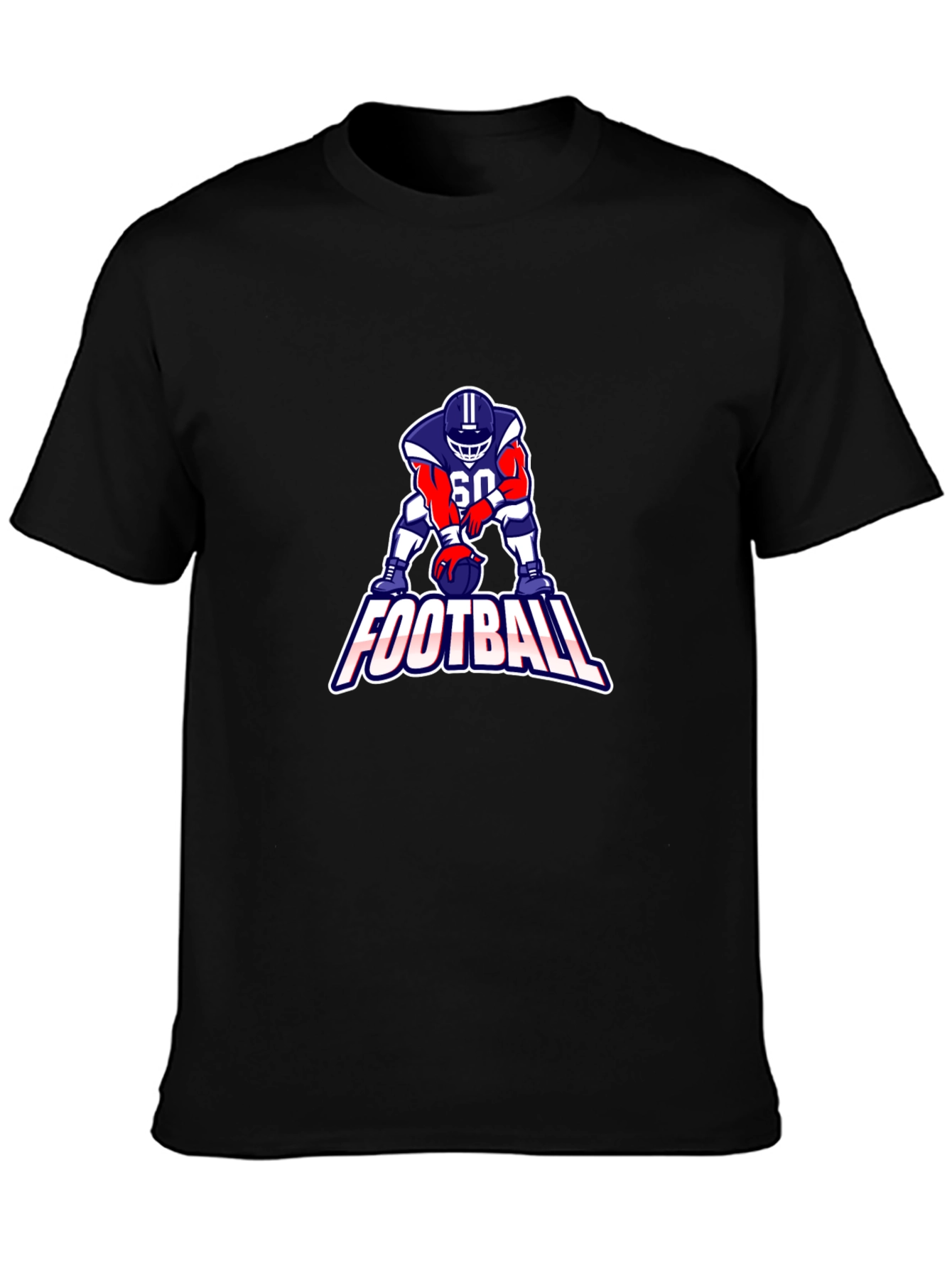 Football Player Graphic Tee - Black