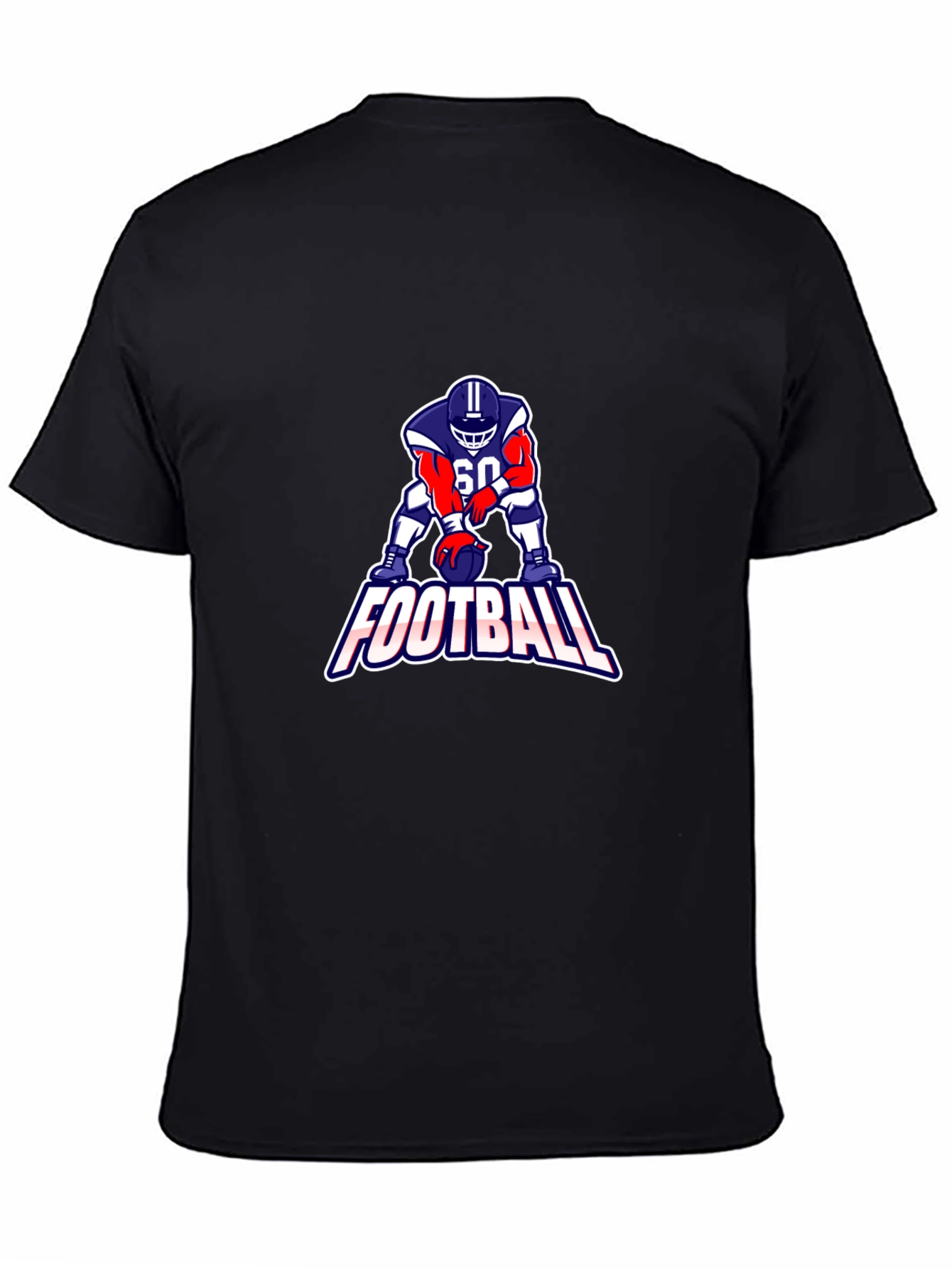 Football Player Graphic Tee - Black