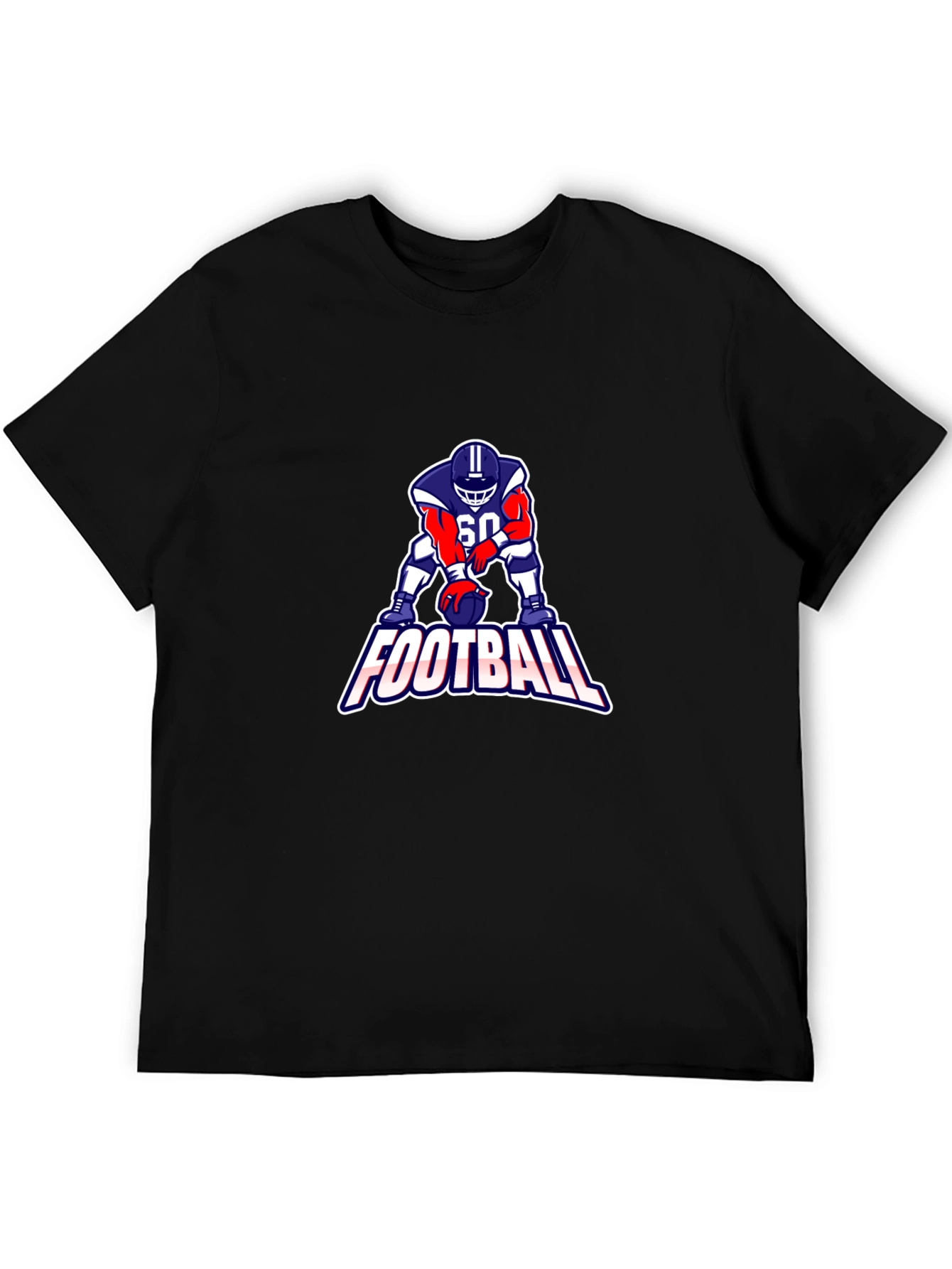 Football Player Graphic Tee - Black