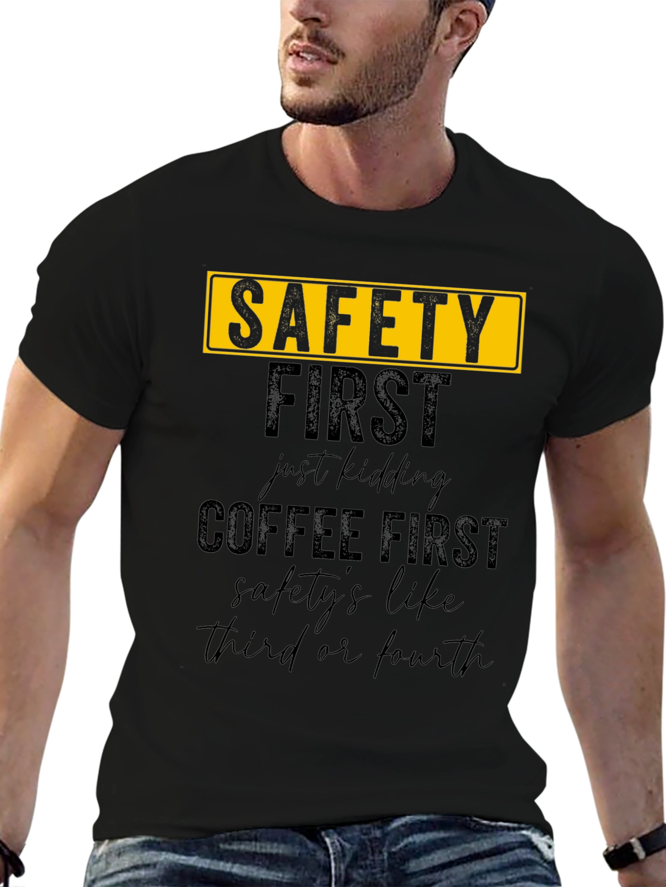 Safety First Coffee First Graphic Tee