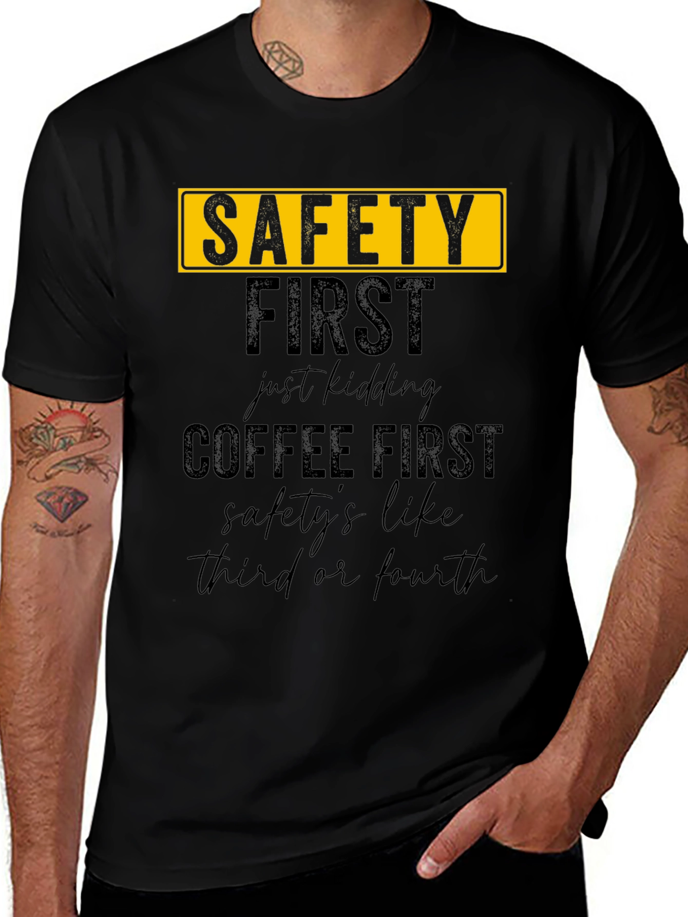Safety First Coffee First Graphic Tee