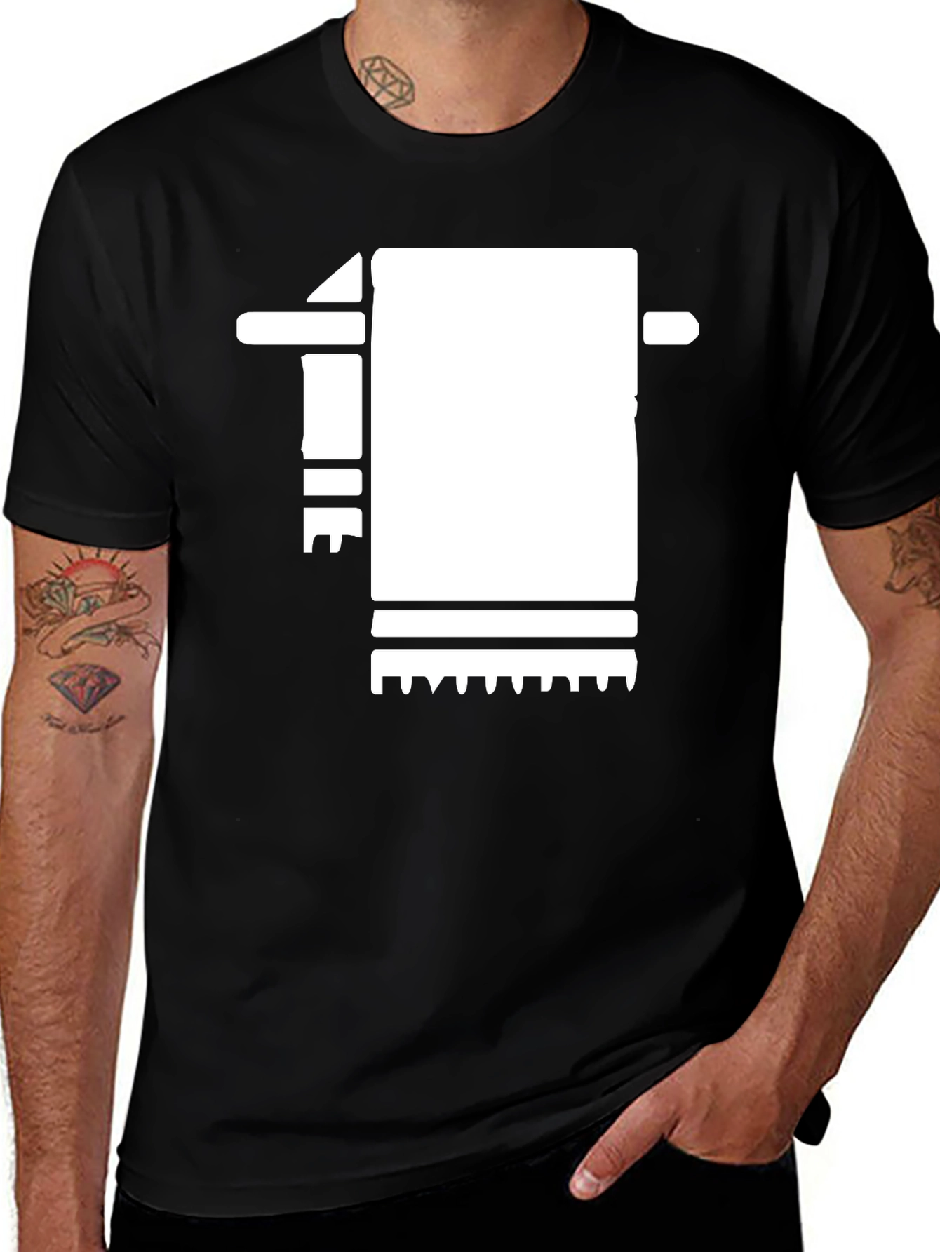 Abstract Towel Black T-Shirt