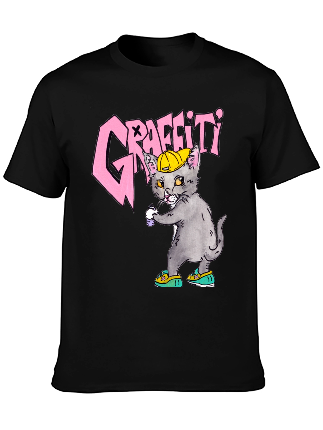 Graffiti Cat Graphic Tee