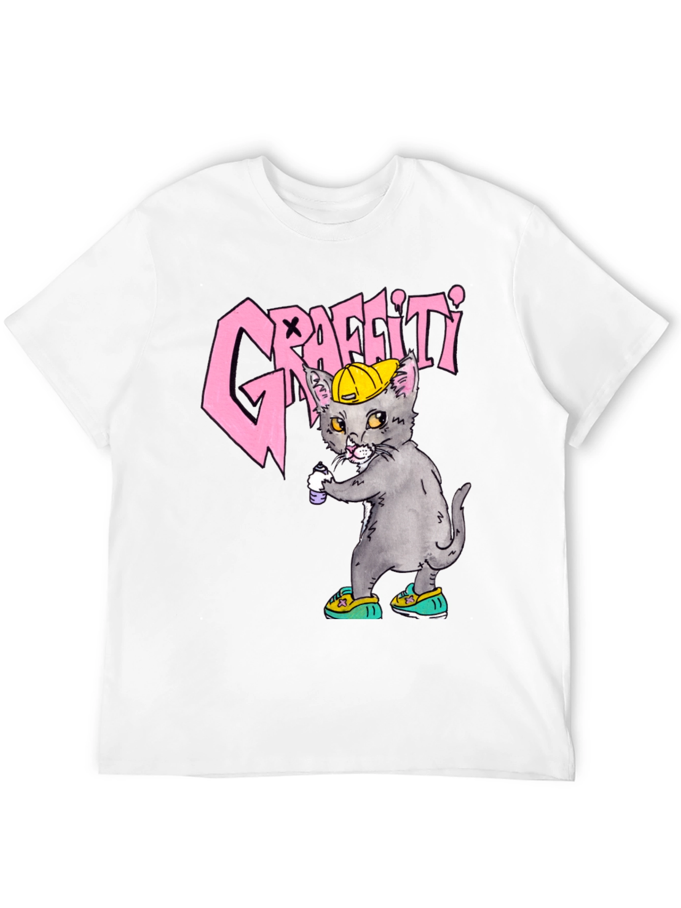 Graffiti Cat Graphic Tee