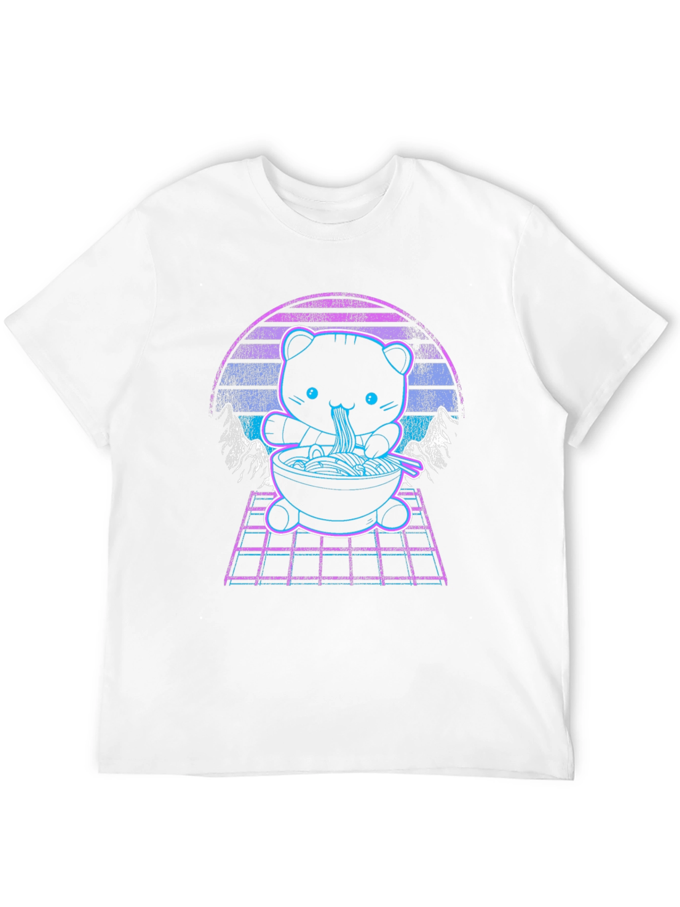 Neon Ramen Bear Graphic T-Shirt