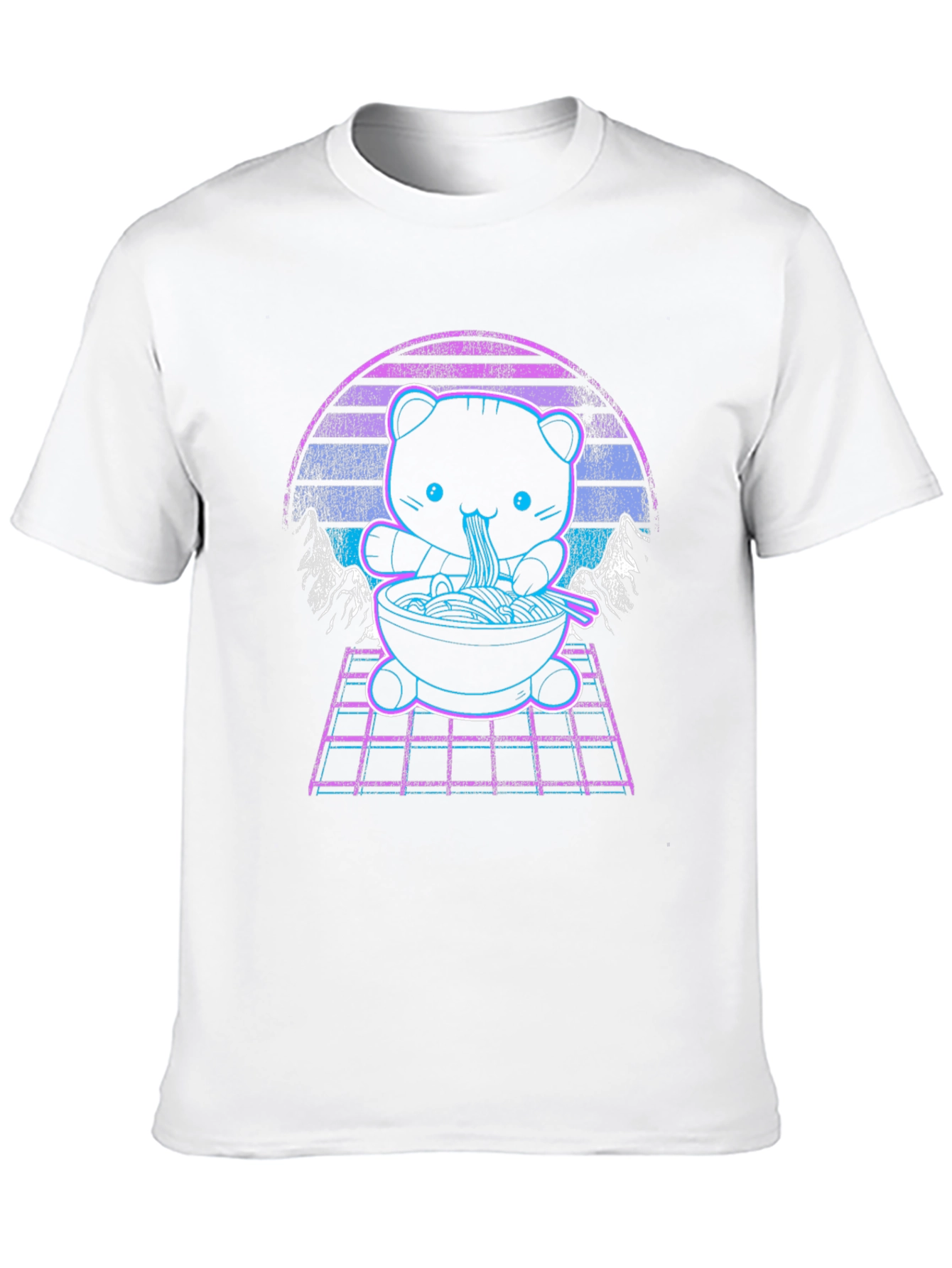 Neon Ramen Bear Graphic T-Shirt