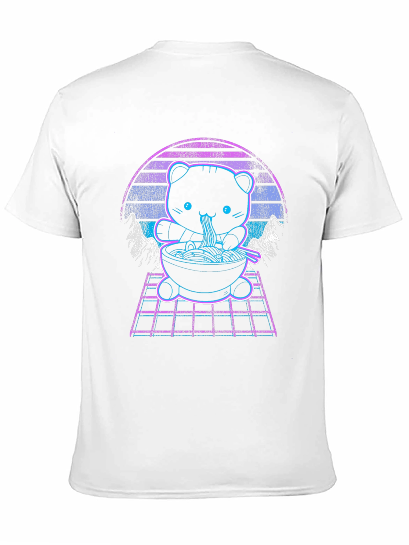 Neon Ramen Bear Graphic T-Shirt