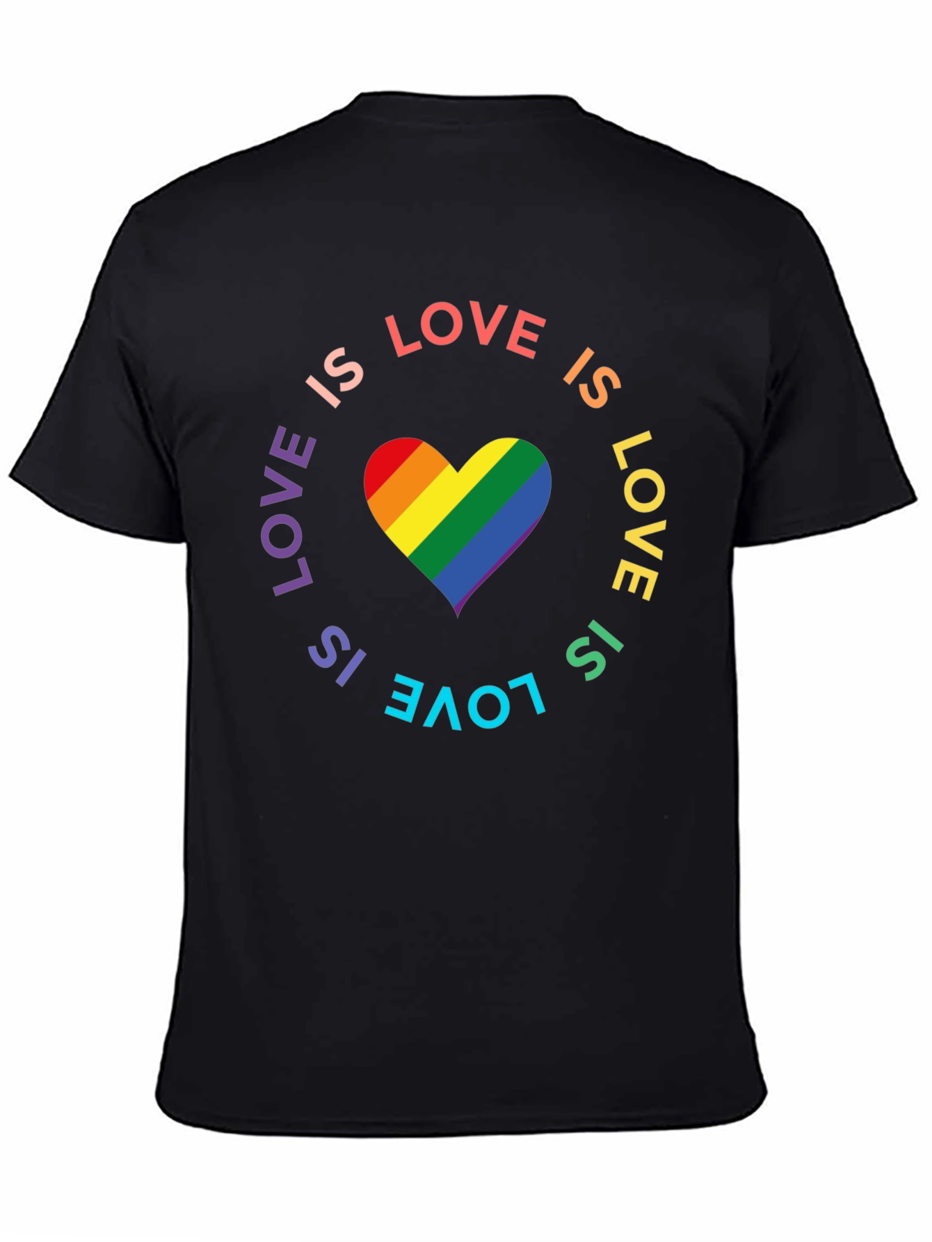 Love Is Love LGBTQ+ Rainbow Heart T-Shirt