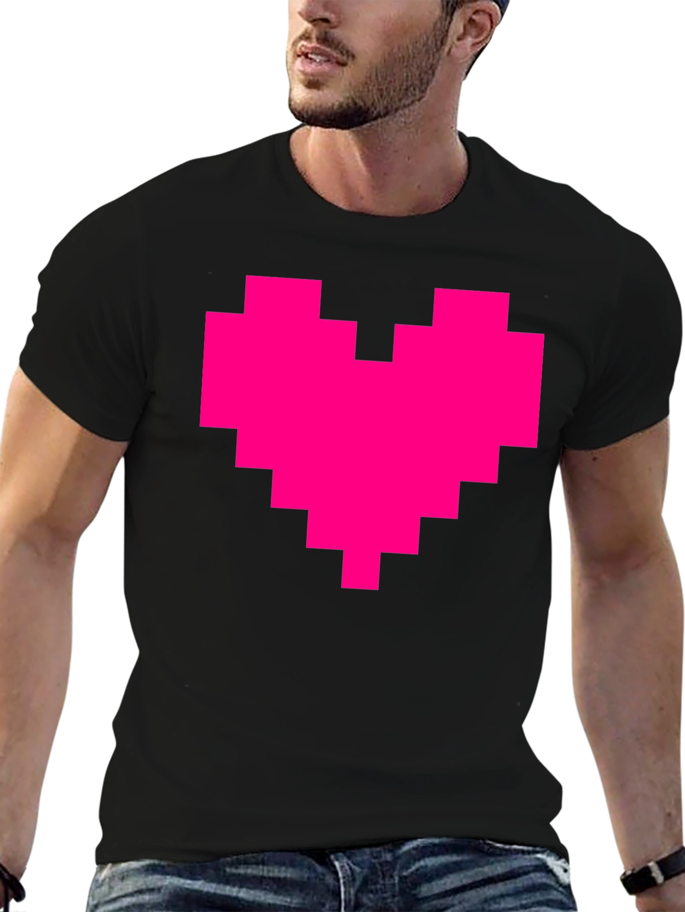 Pixel Heart Graphic Tee - Black T-Shirt