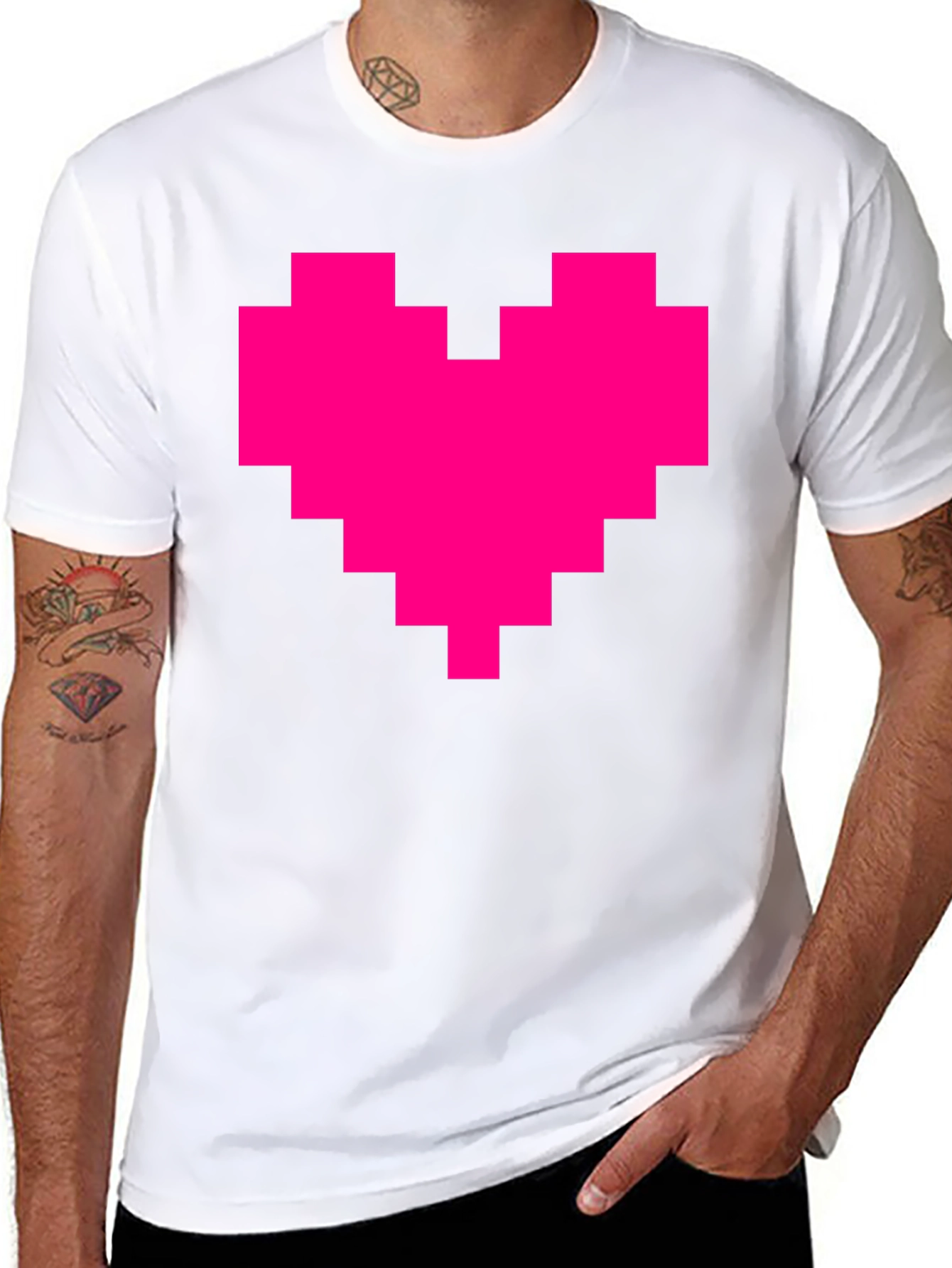 Pixel Heart Graphic Tee - Black T-Shirt