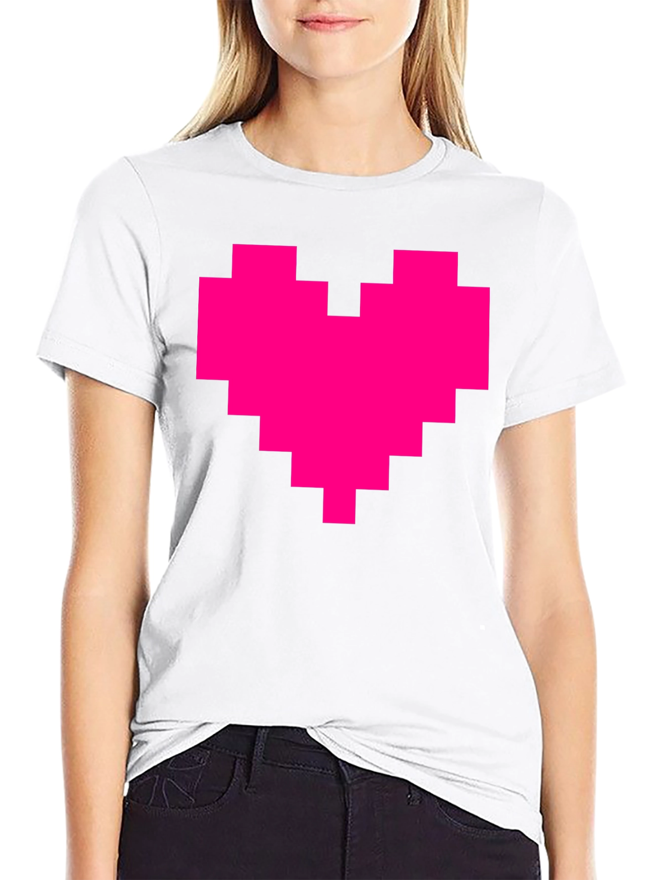 Pixel Heart Graphic Tee - Black T-Shirt