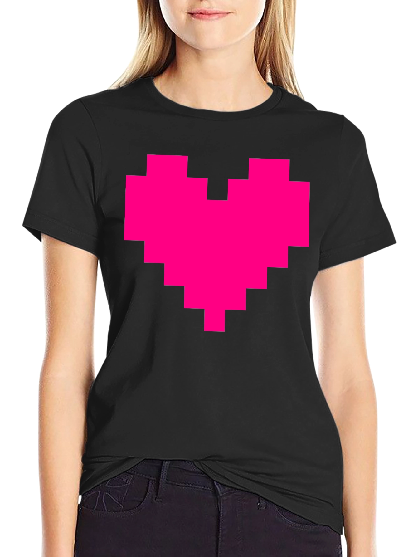 Pixel Heart Graphic Tee - Black T-Shirt