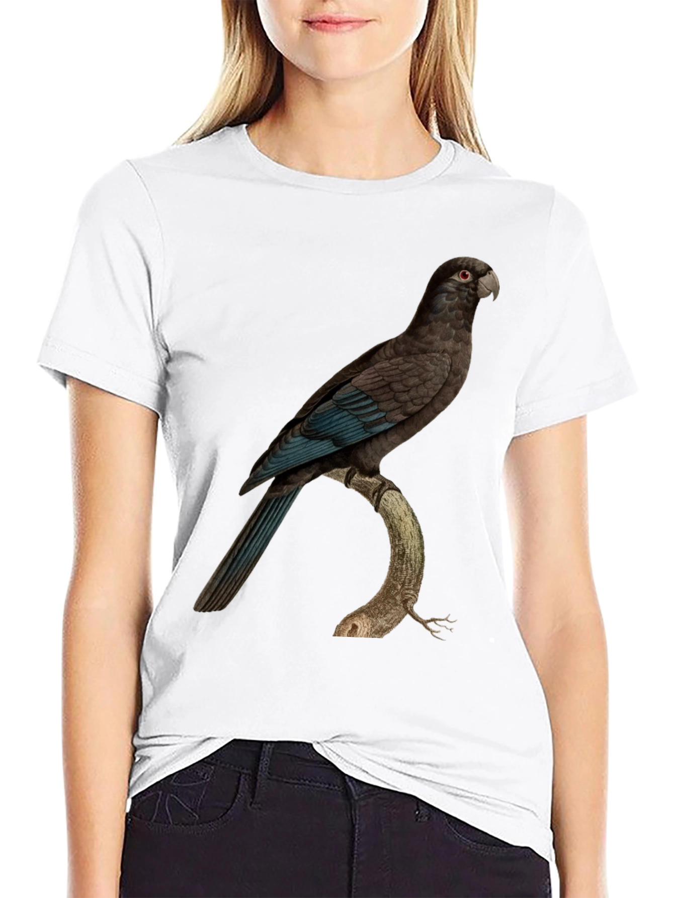 Parrot Graphic Print Black T-Shirt
