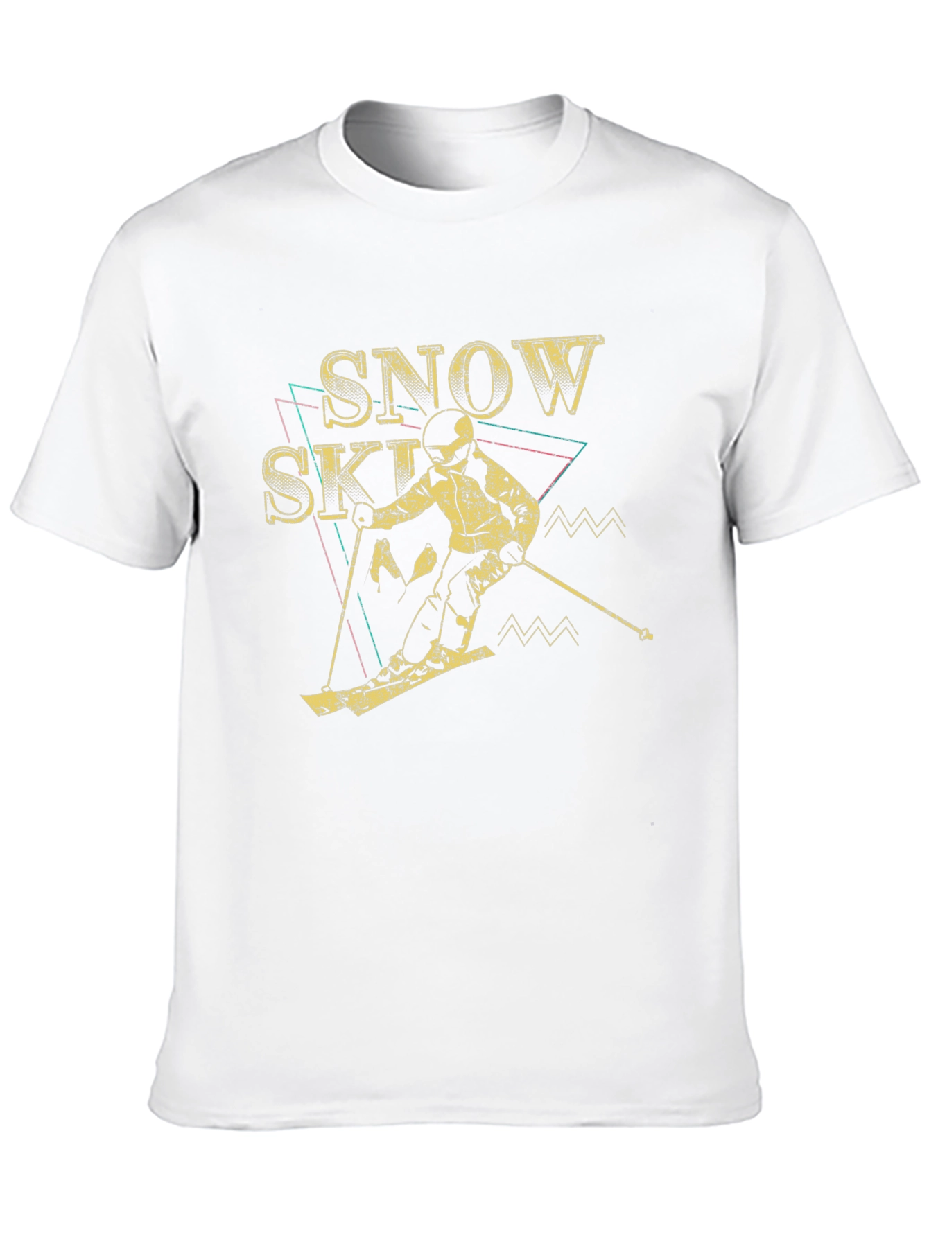 Snow Skiing Retro Graphic Tee - Black