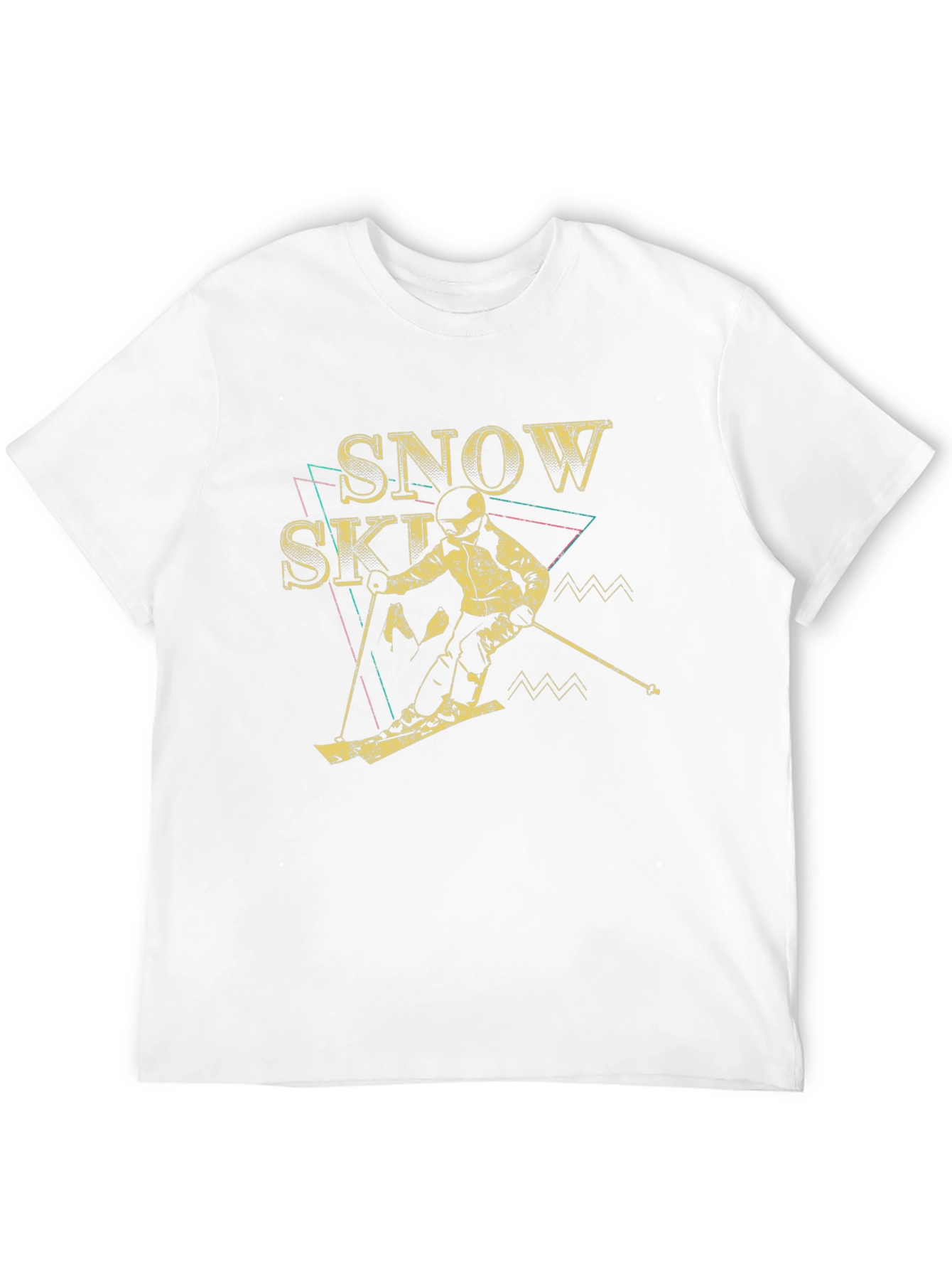 Snow Skiing Retro Graphic Tee - Black