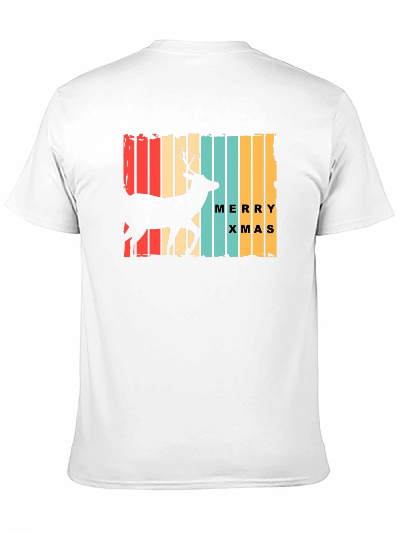 Retro Merry Xmas Deer Graphic T-Shirt