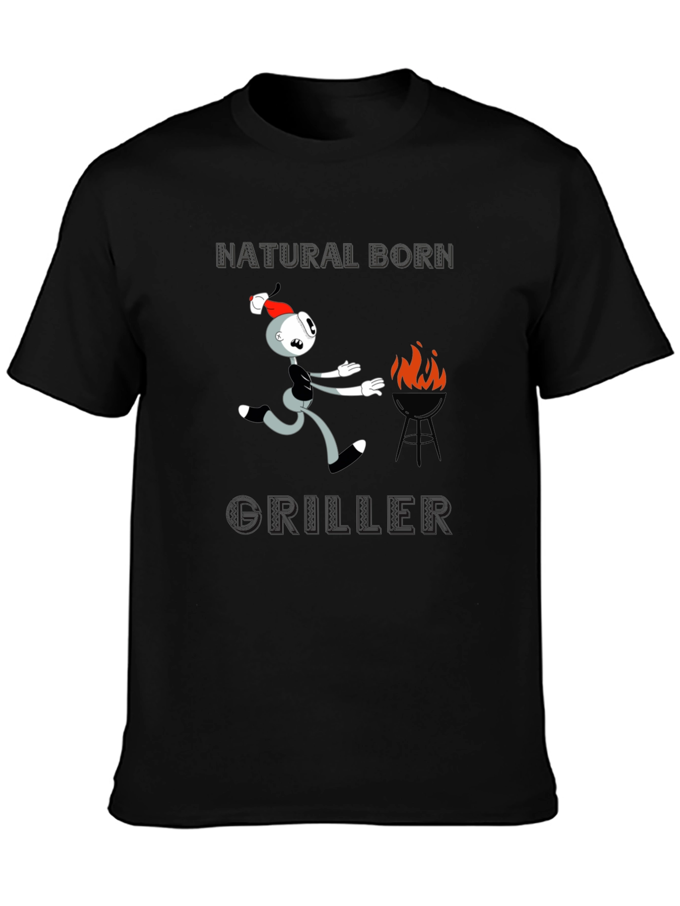 Natural Born Griller Funny Graphic T-Shirt