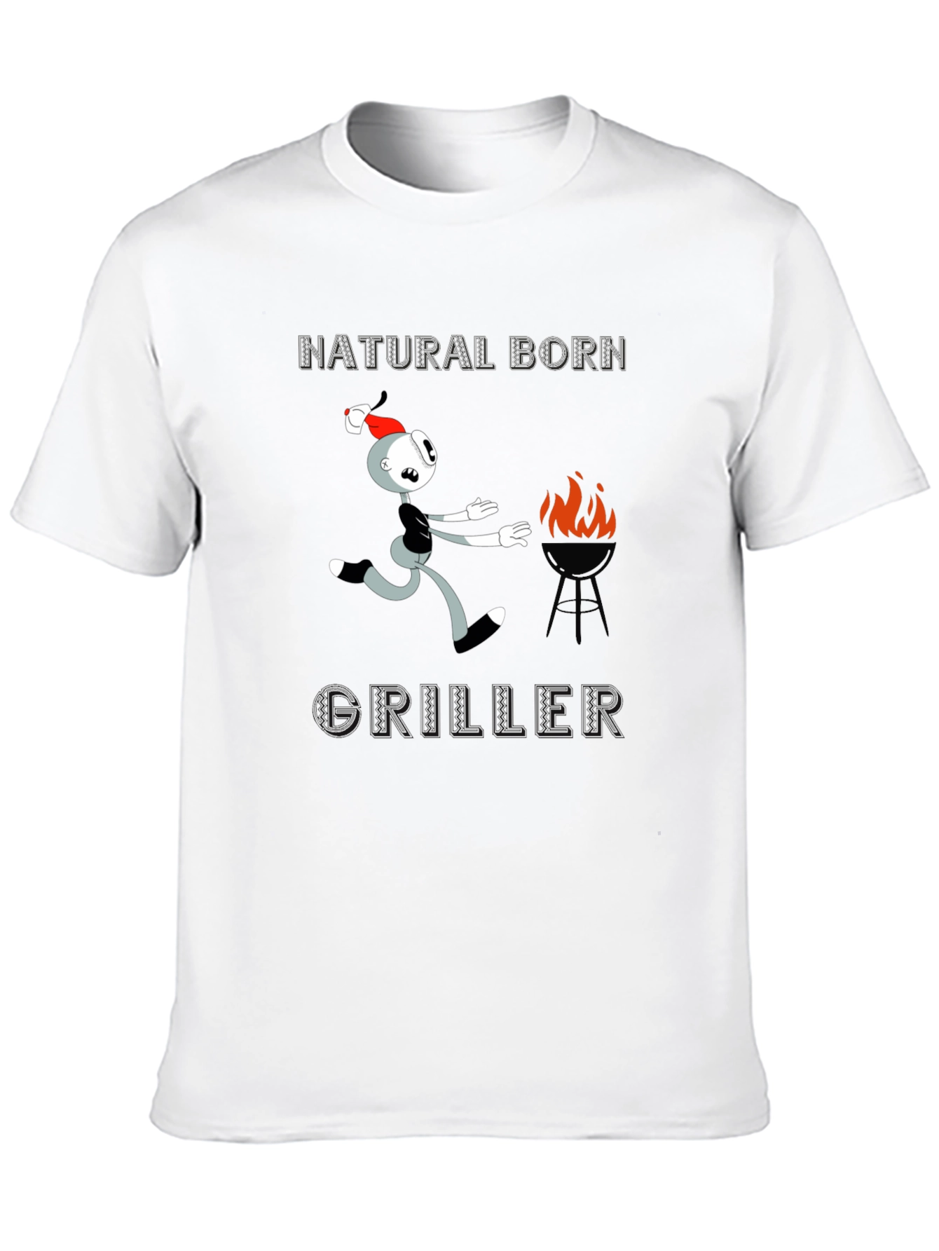 Natural Born Griller Funny Graphic T-Shirt